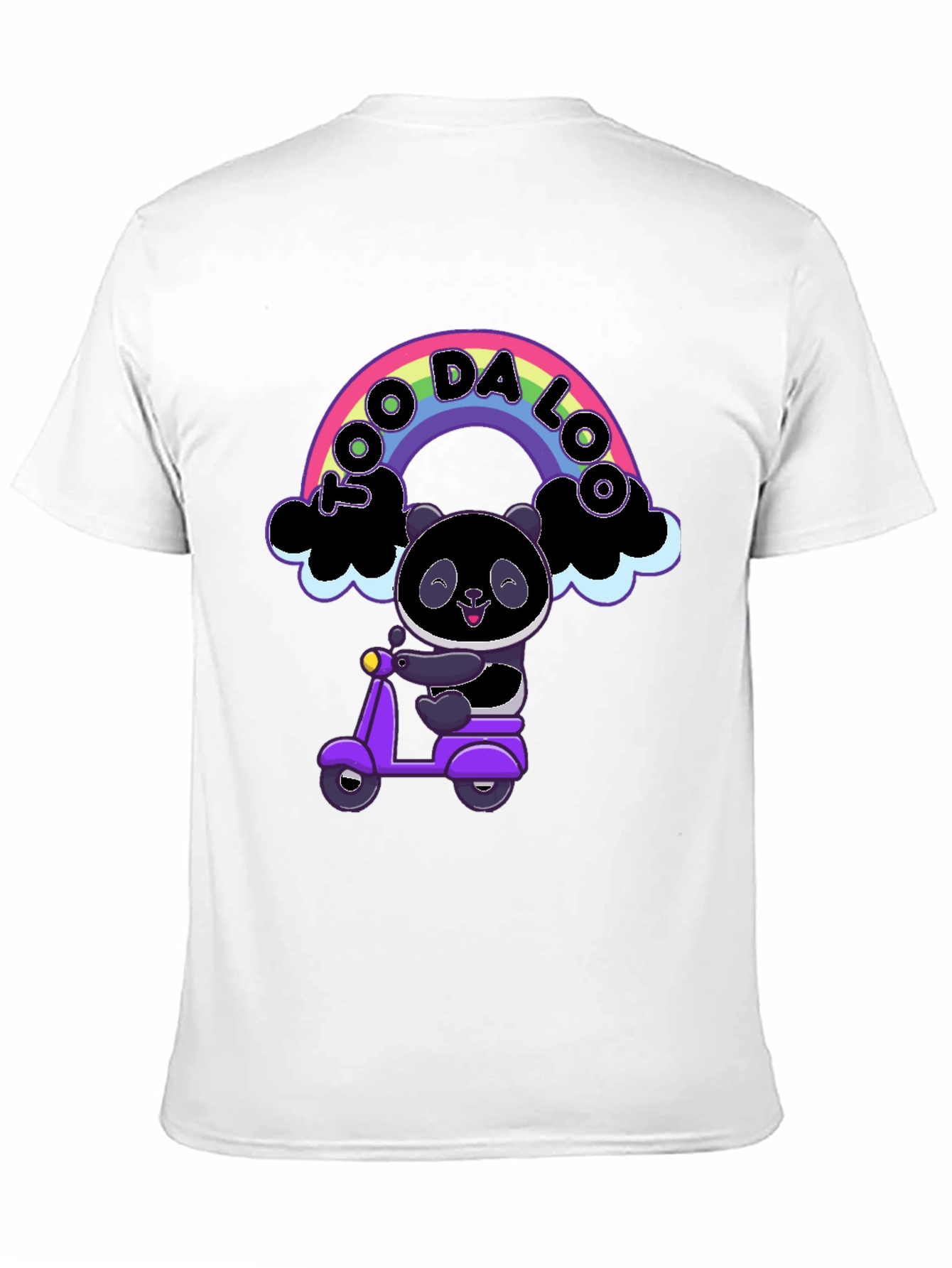 Black Cool Panda on Scooter Graphic T-Shirt view 11