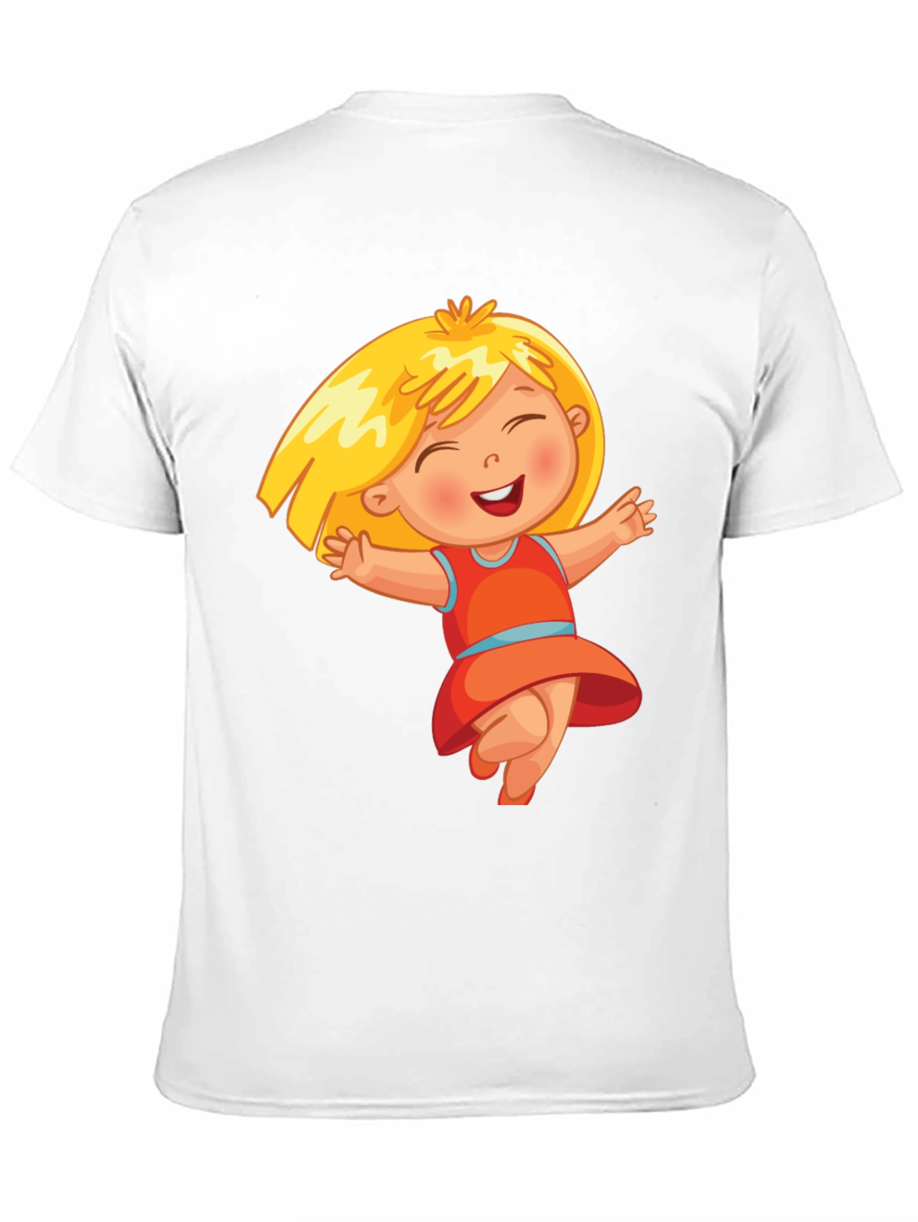 Black Cute Cartoon Girl Black T-Shirt view 11