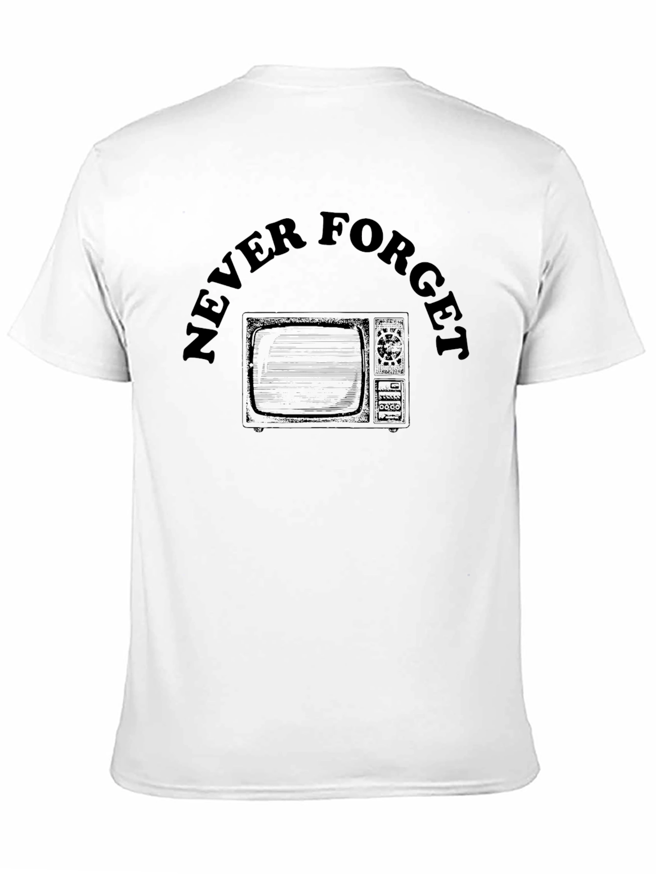 Black Retro TV 'Never Forget' Graphic Tee - Black view 11