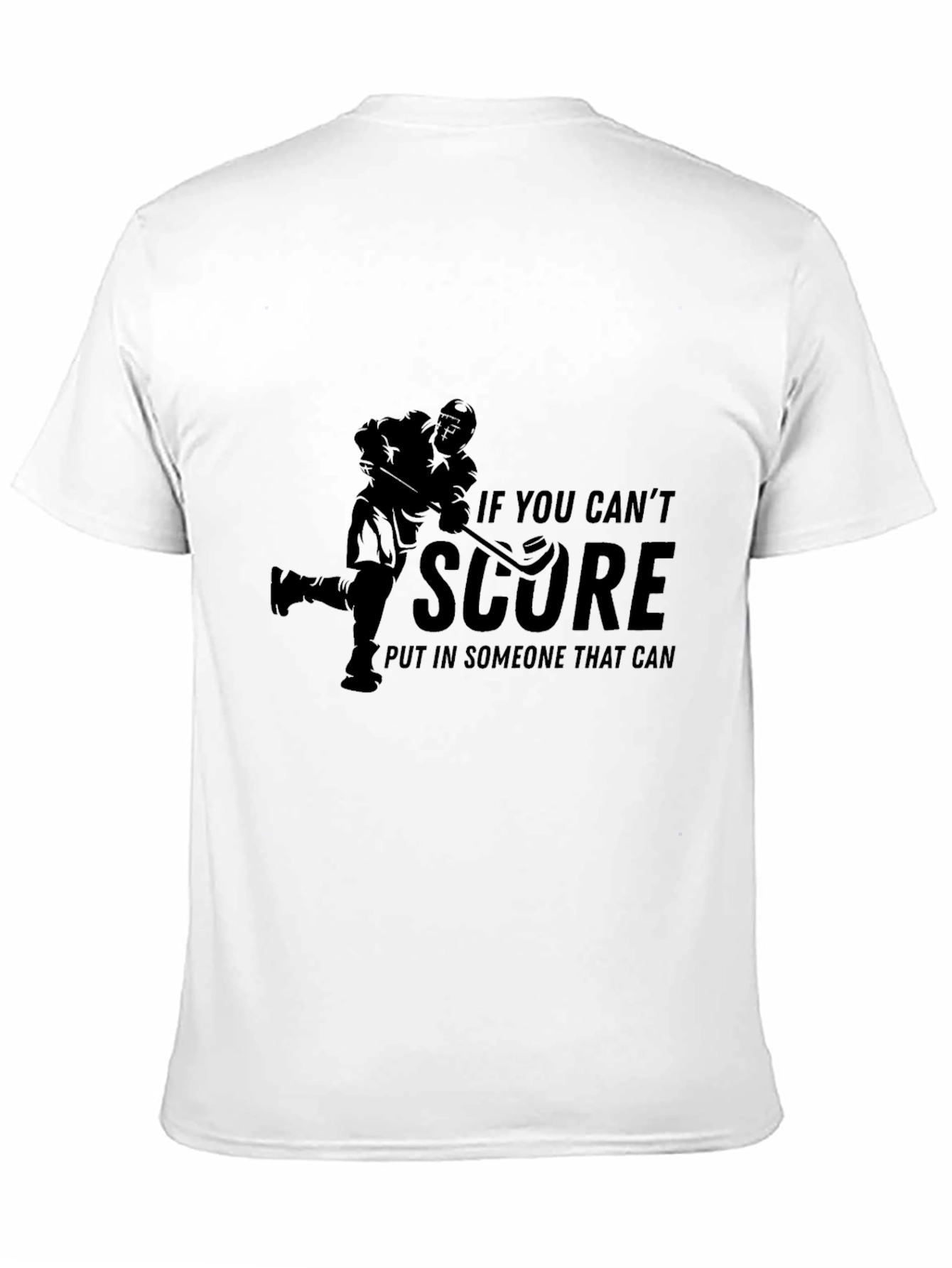Black Hockey T-Shirt - If You Can't Score, Funny Sports Tee view 11
