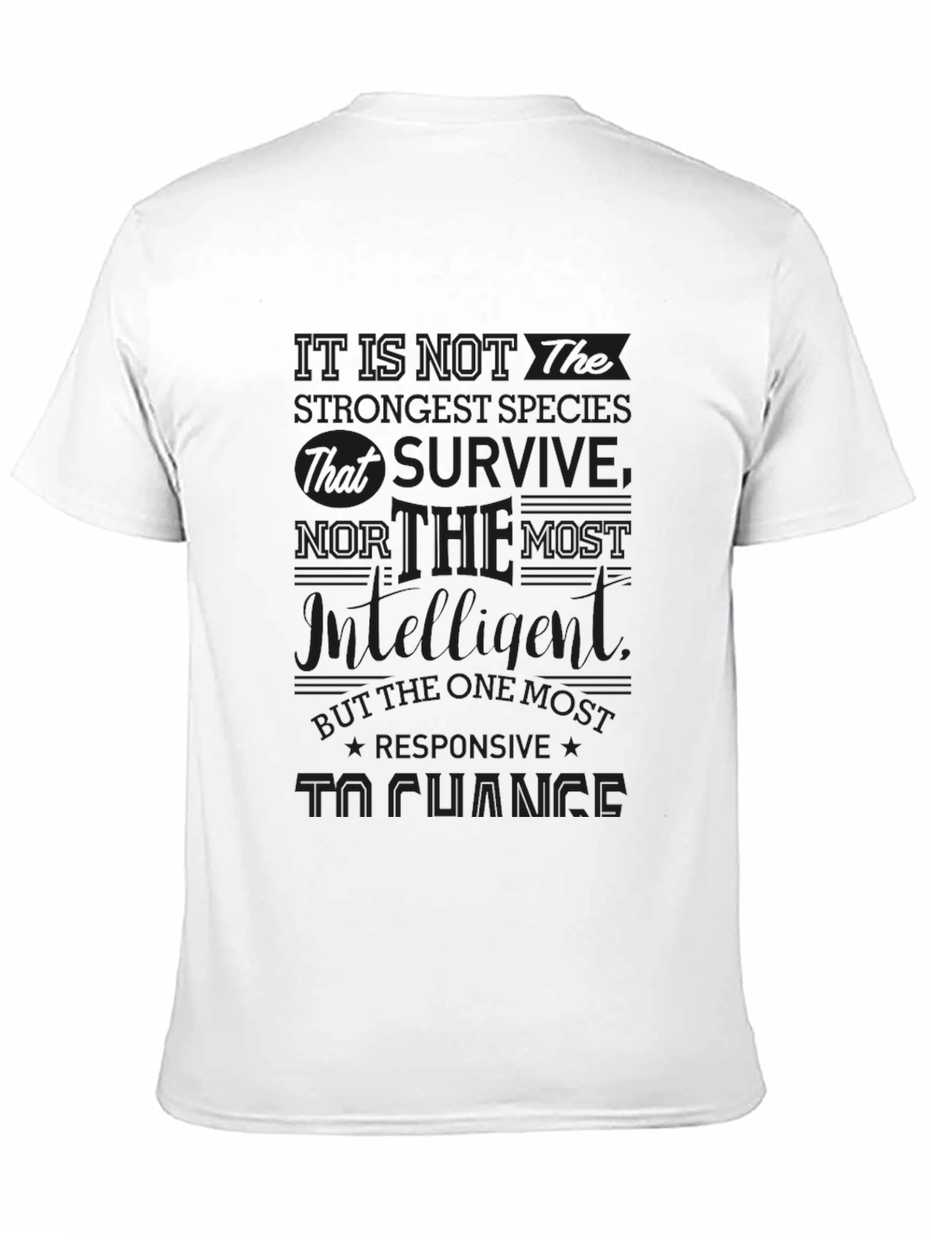 Black Motivational T-Shirt: Adapt to Change view 11