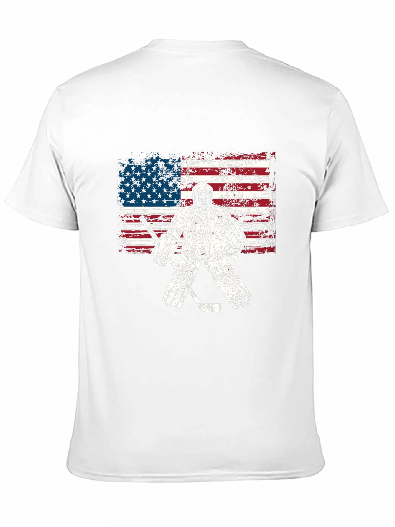 Black USA Hockey Goalie T-Shirt - Patriotic American Flag Design view 11