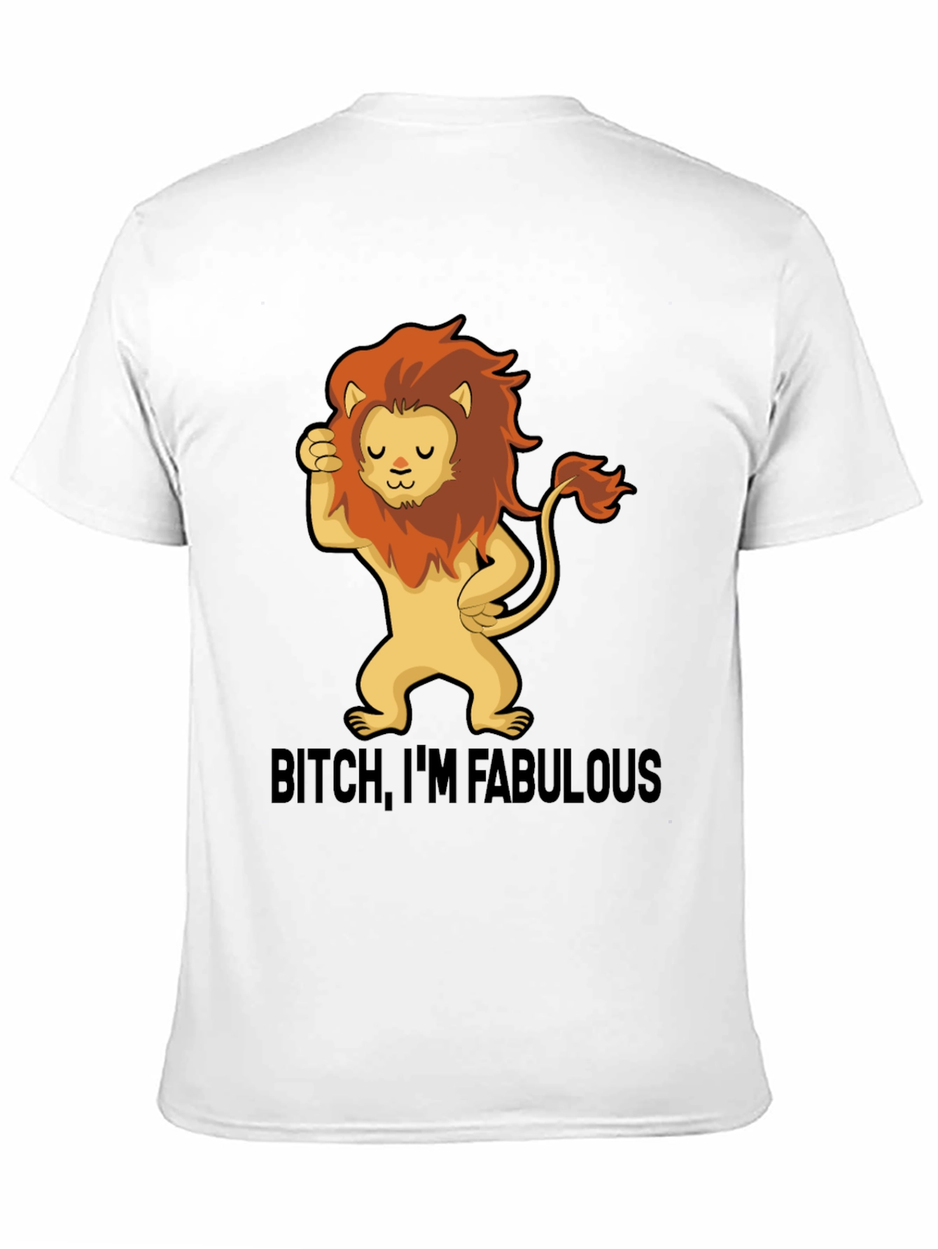 Black Fabulous Lion Graphic Tee - Stylish Black T-Shirt view 11