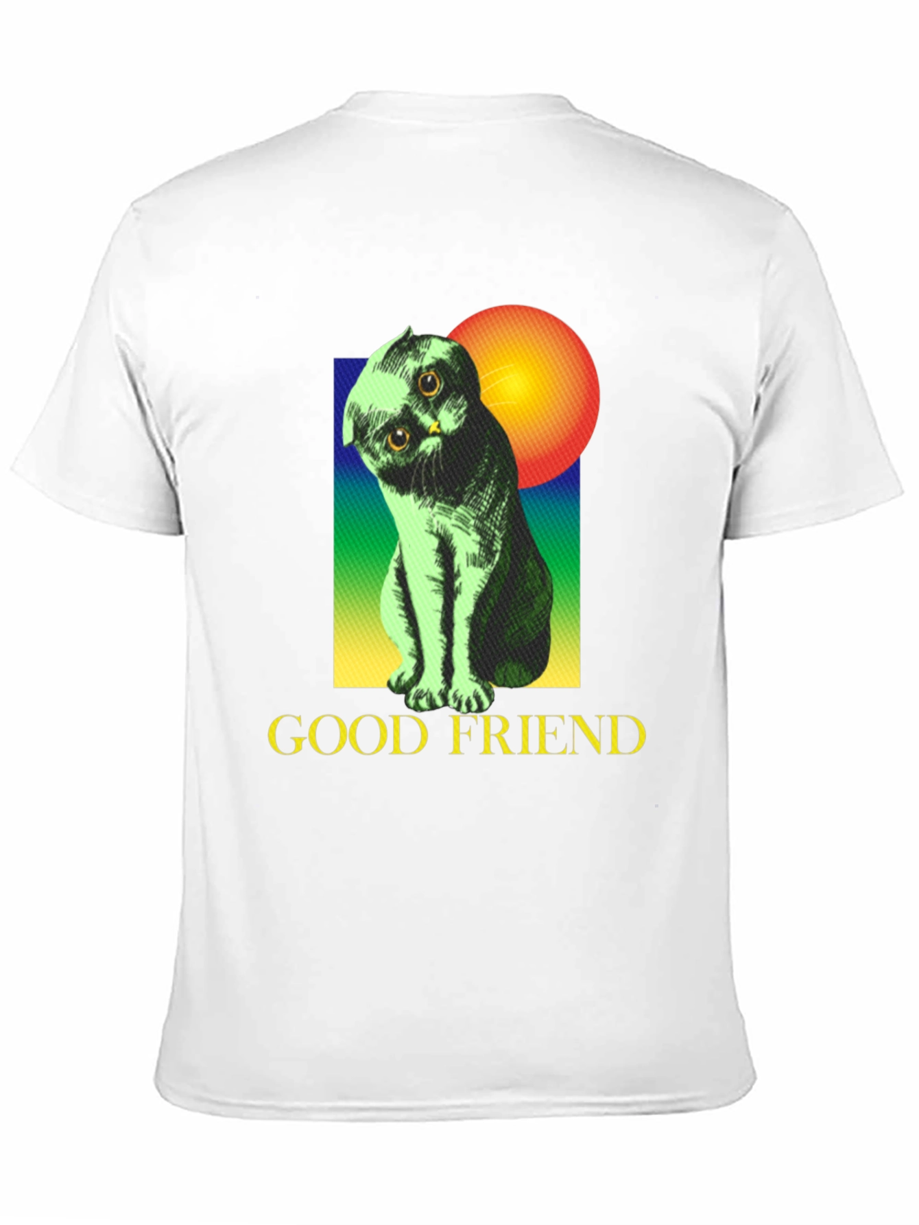 Black Good Friend Cat Graphic Tee - Unisex Soft Cotton Shirt view 11