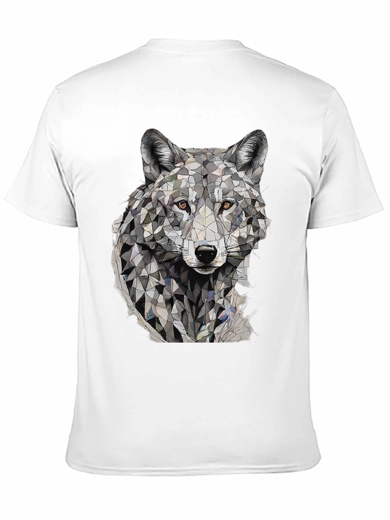 Black Geometric Wolf Graphic T-Shirt view 11