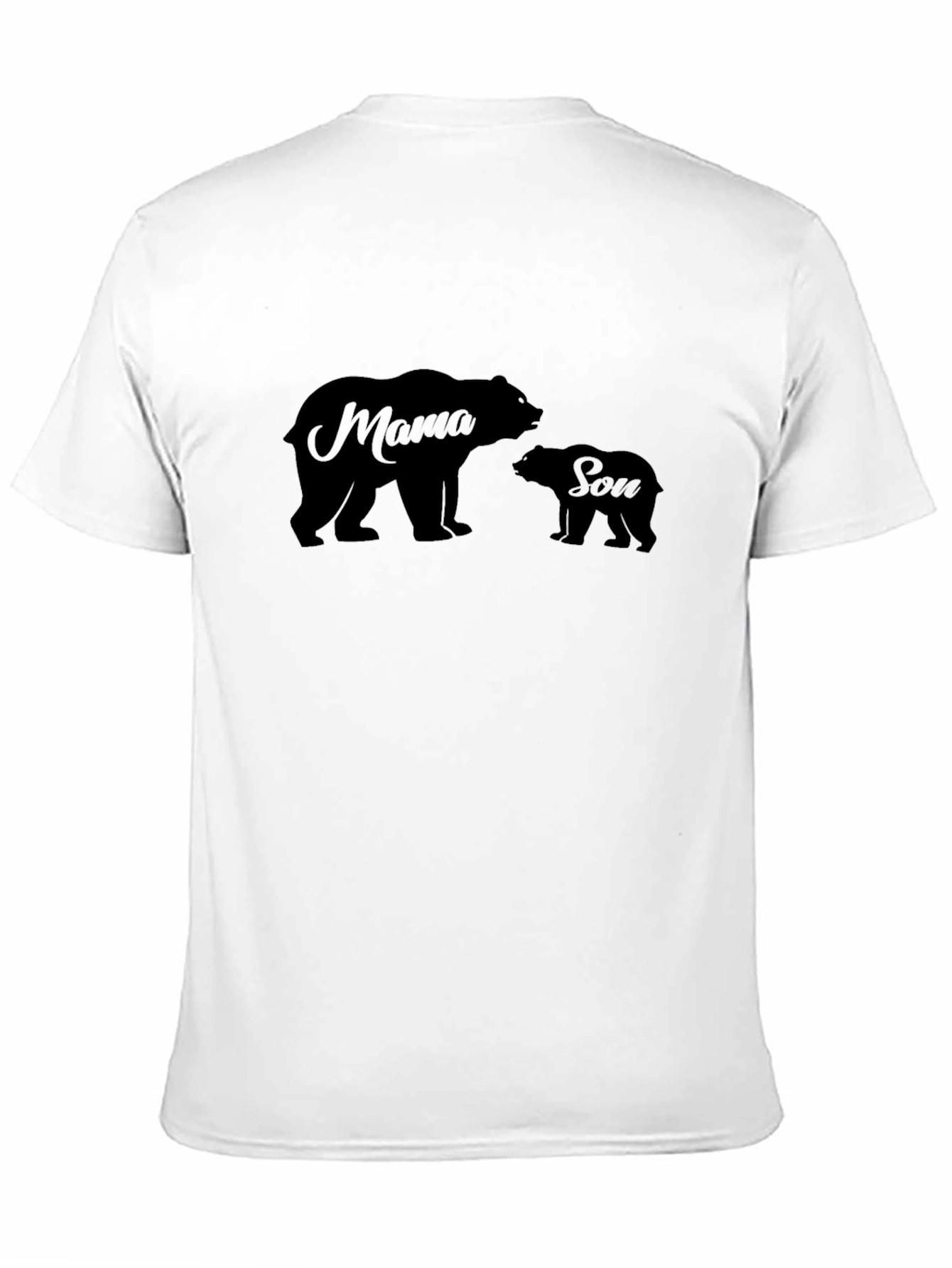 Black Mama Bear & Son Graphic T-Shirt - Black Cotton Tee view 11