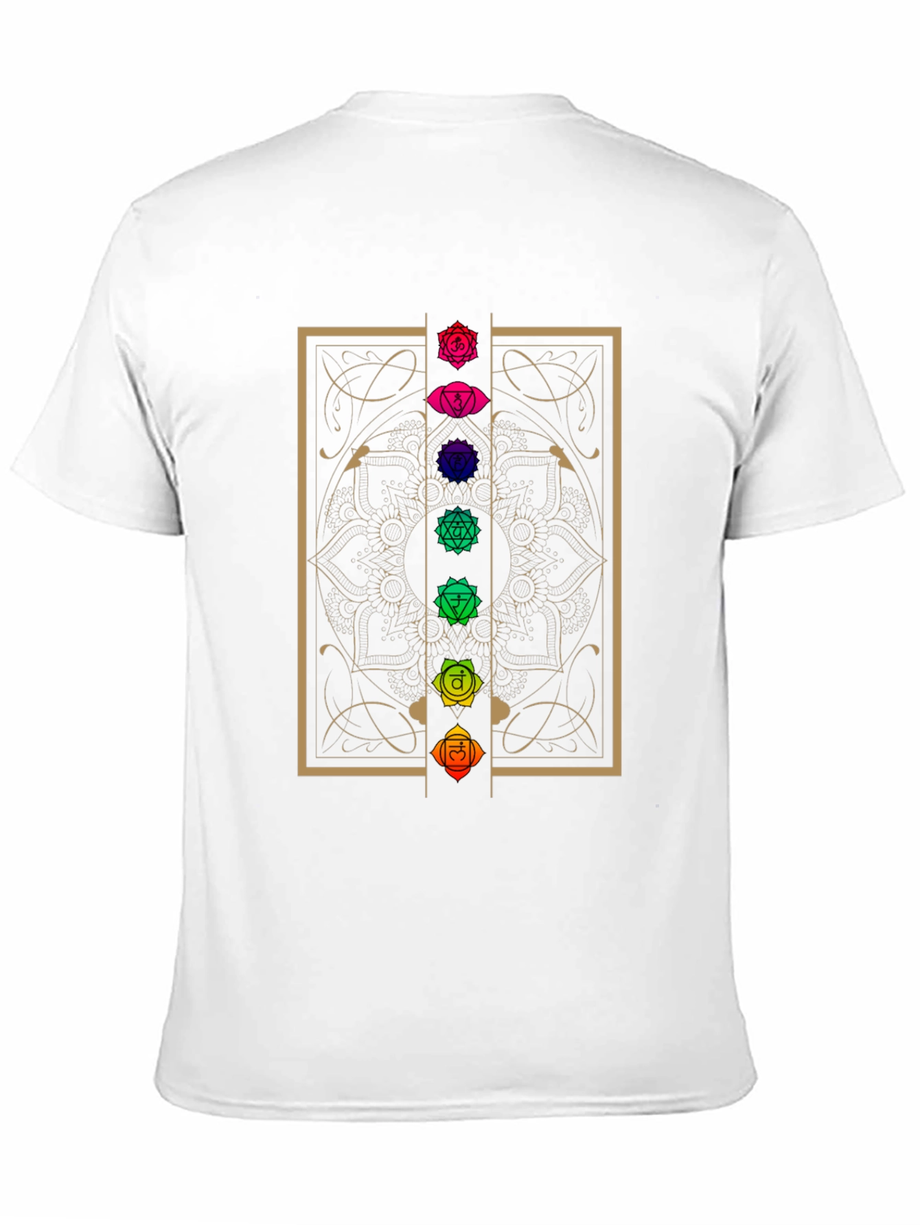 Black Chakra Mandala Graphic T-Shirt - Black view 11
