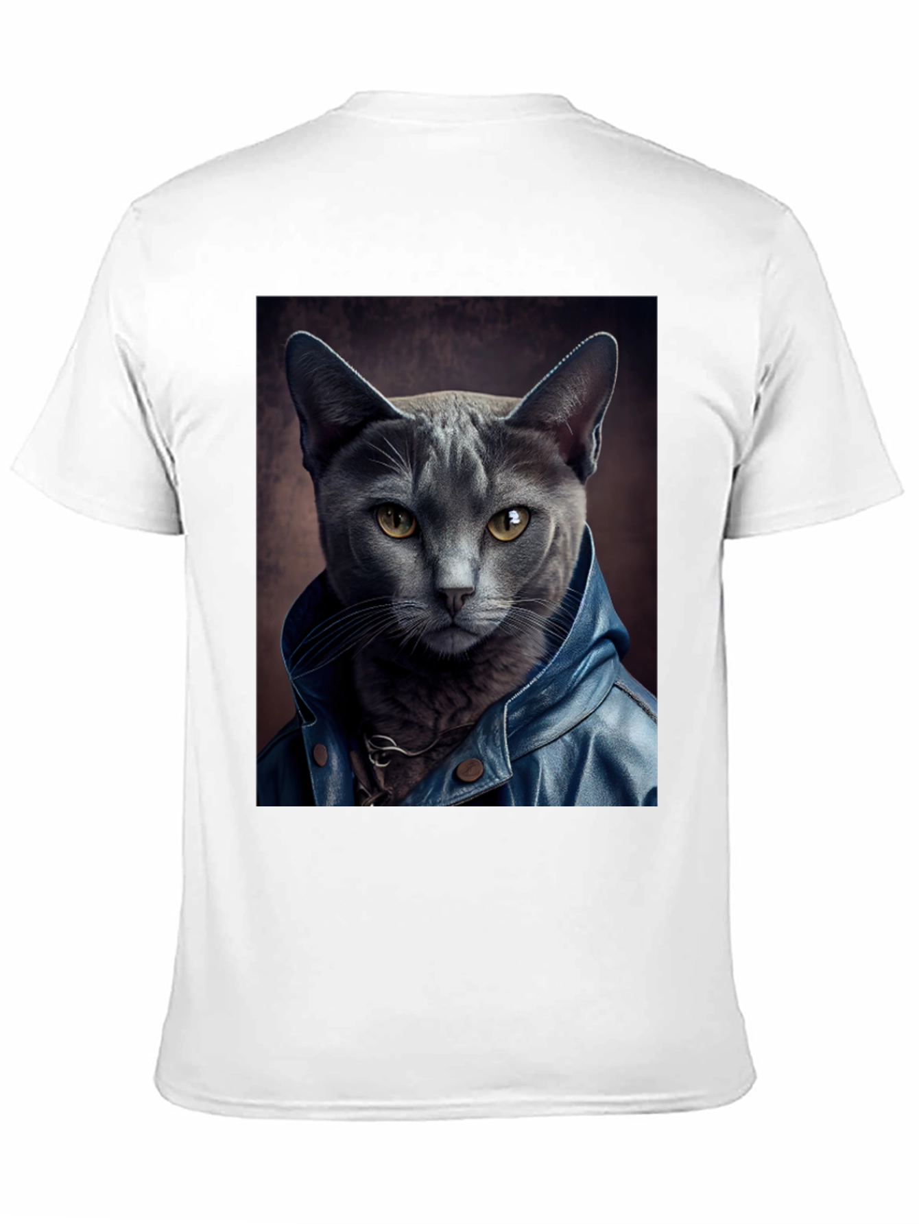 Black Cat in Leather Jacket Graphic Tee view 11