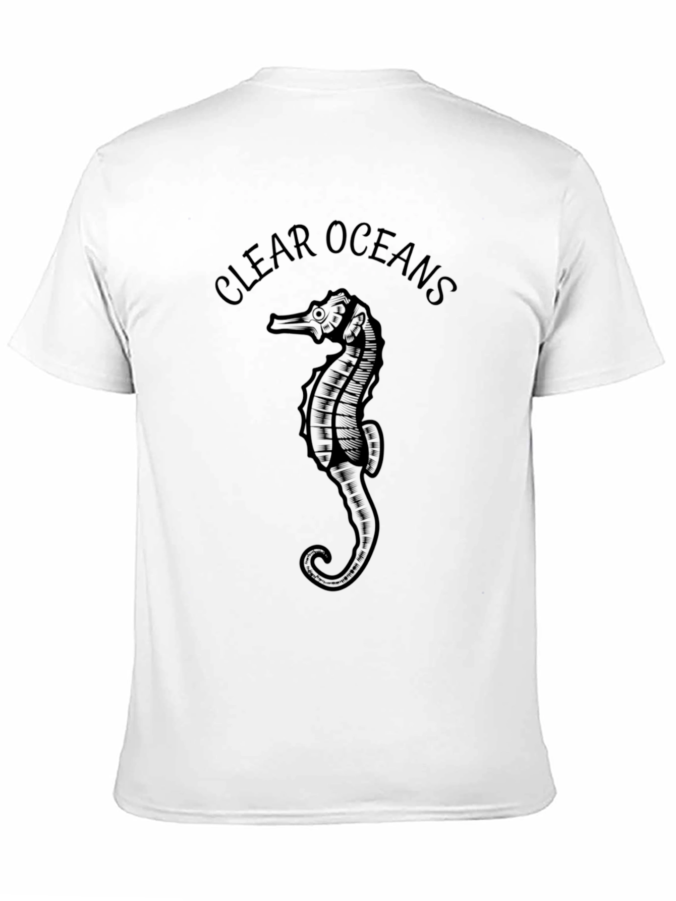 Black Clear Oceans Seahorse Graphic Tee - Black view 11