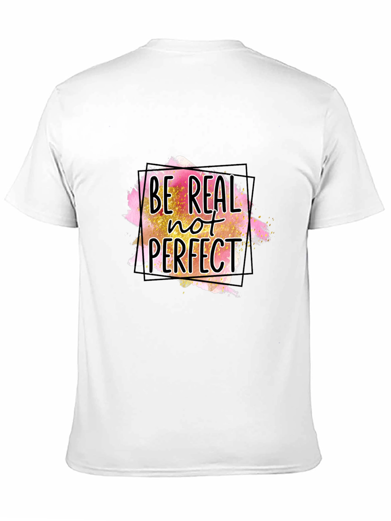 Black Be Real Not Perfect Graphic Tee - Black view 11