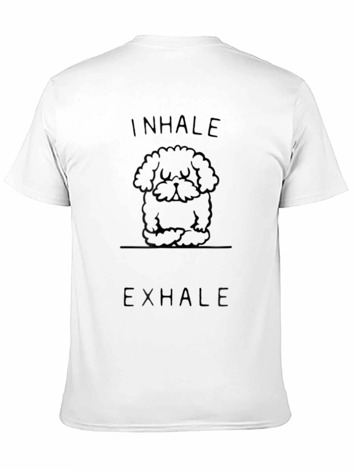 Black Inhale Exhale Dog Meditation T-Shirt view 11