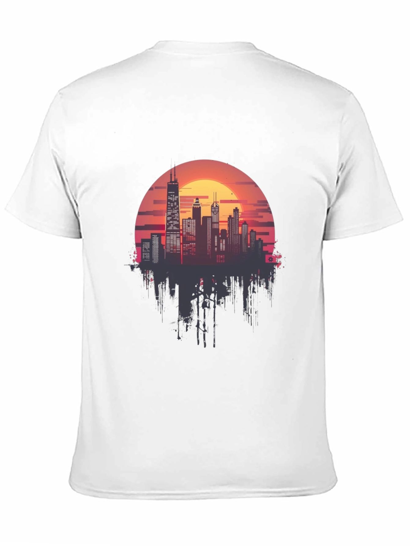 Black Sunset Cityscape Graphic Tee - Retro Style view 11