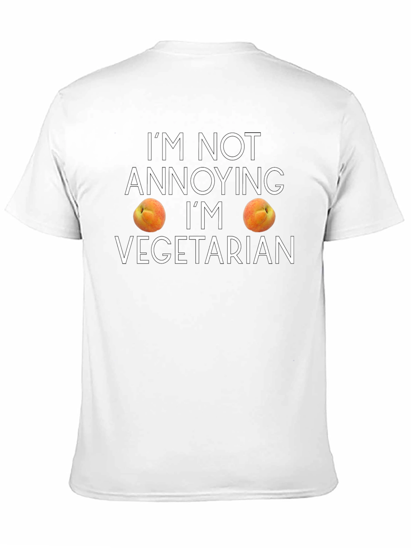 Black Funny Vegetarian Peach Graphic T-Shirt view 11