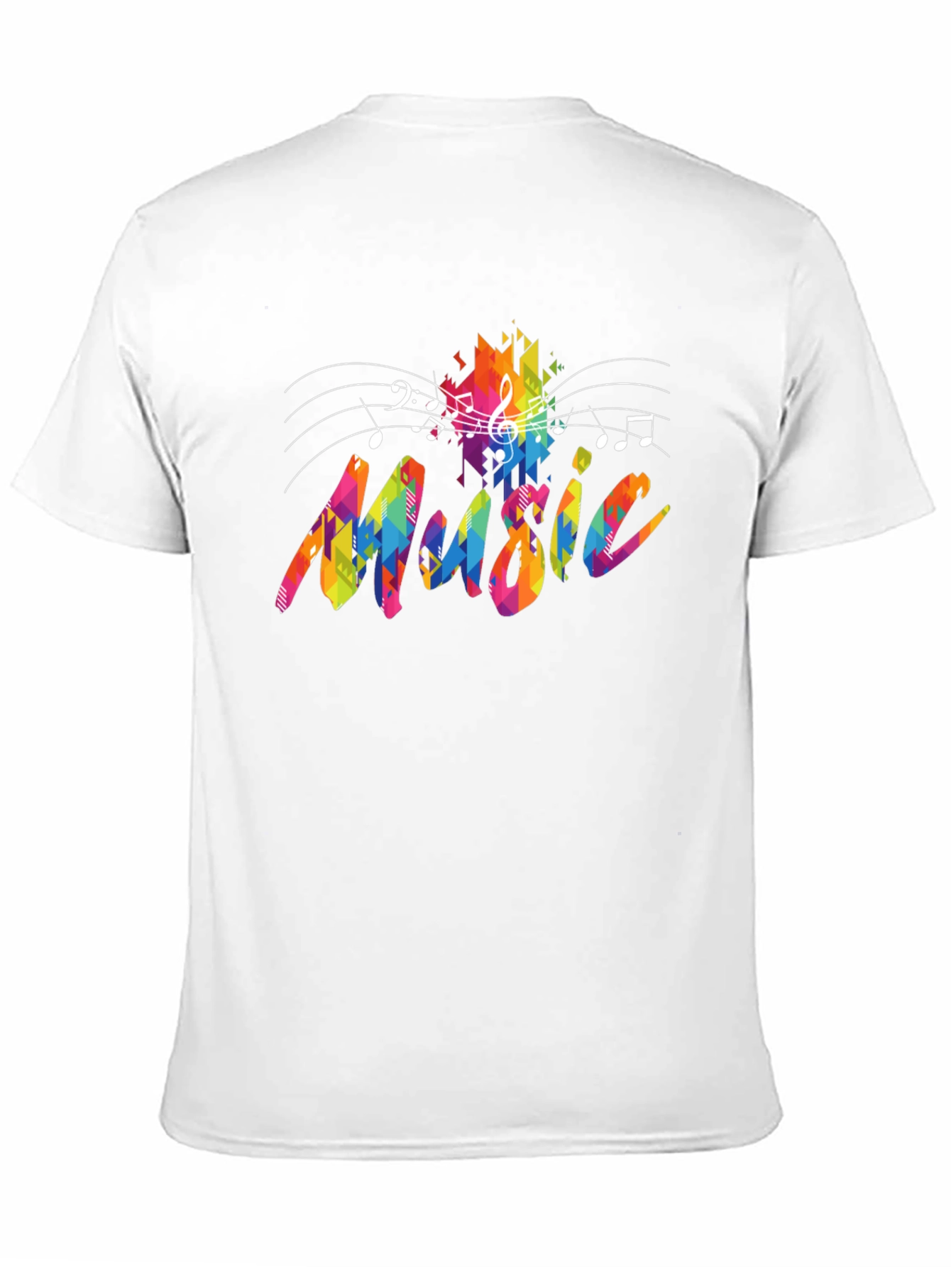 Black Colorful Music Notes Graphic Black T-Shirt view 11