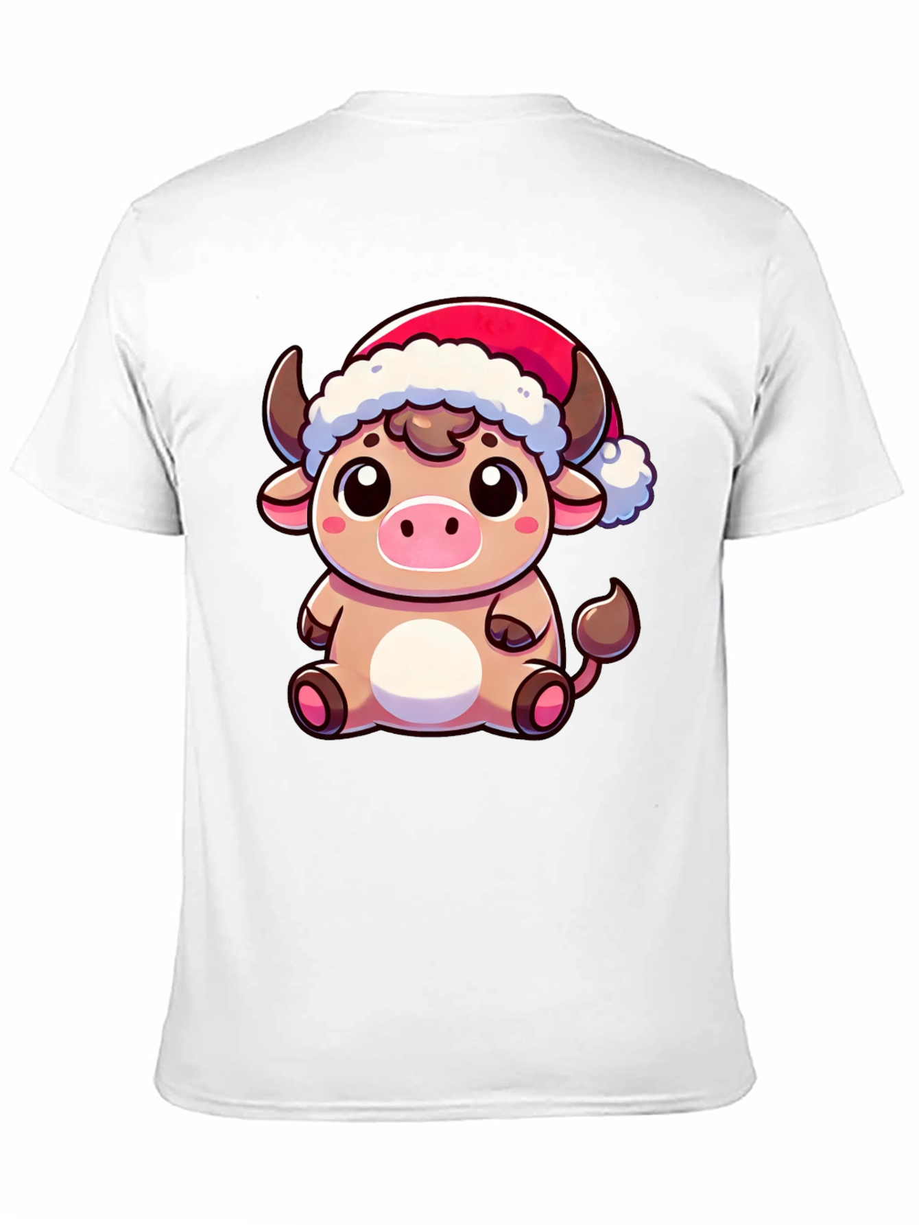 Black Festive Cow T-Shirt - Holiday Cartoon Bull Tee view 11
