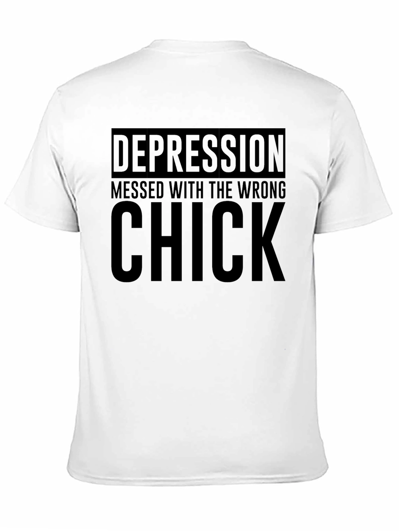 Black Depression Messed With The Wrong Chick Black T-Shirt view 11