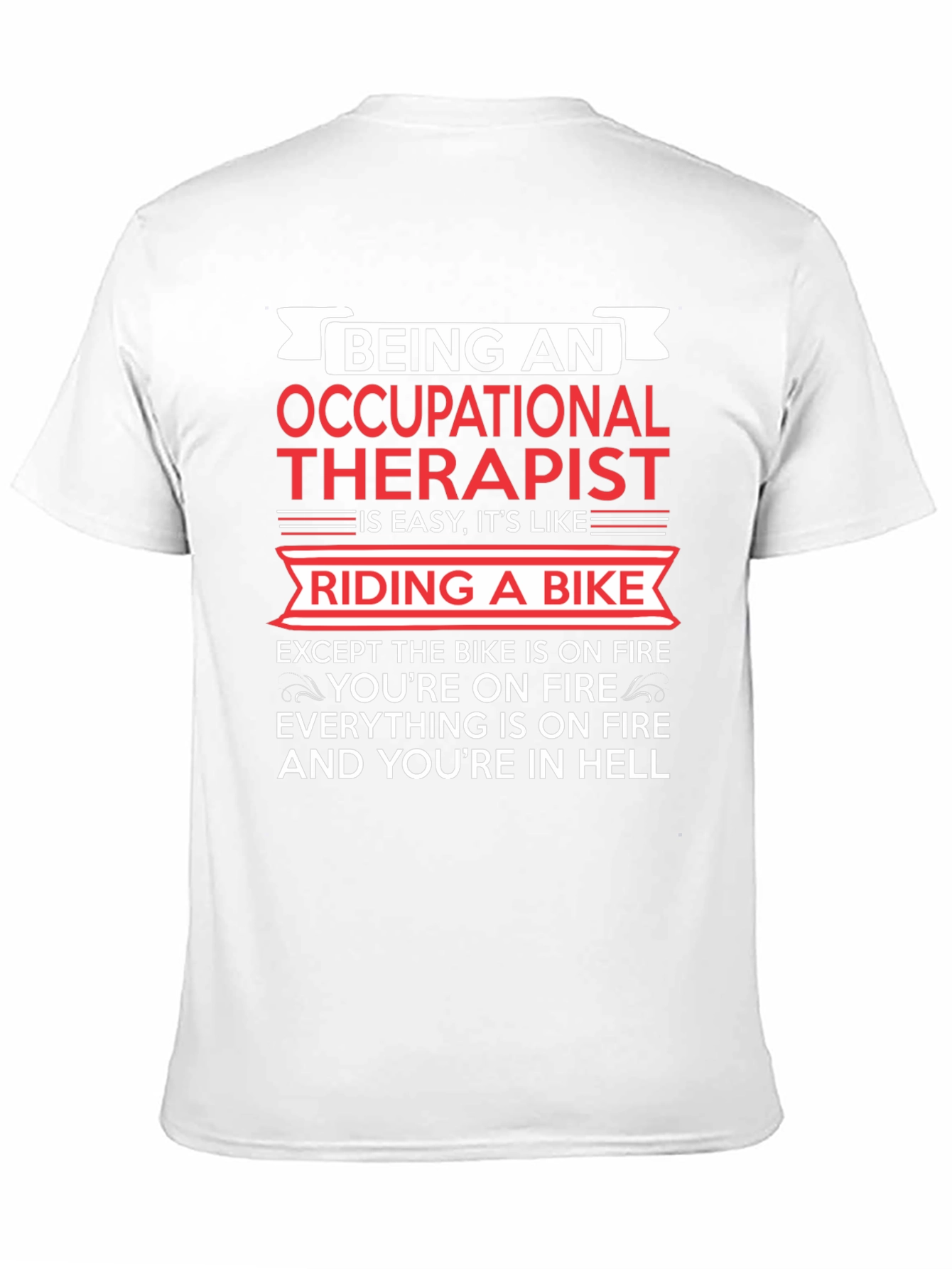Black Occupational Therapist T-Shirt: Riding a Bike in Hell view 11