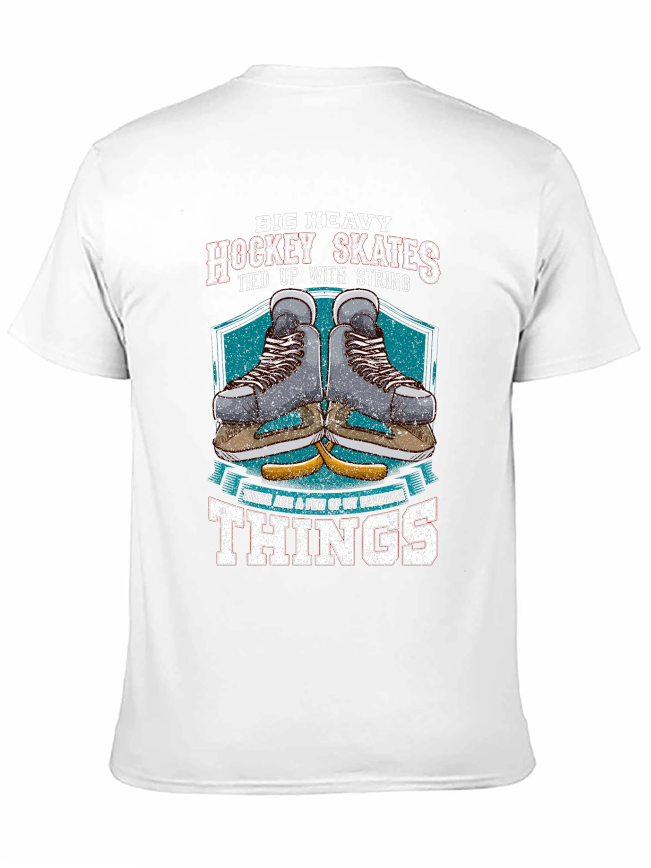 Black Big Heavy Hockey Skates T-Shirt view 11