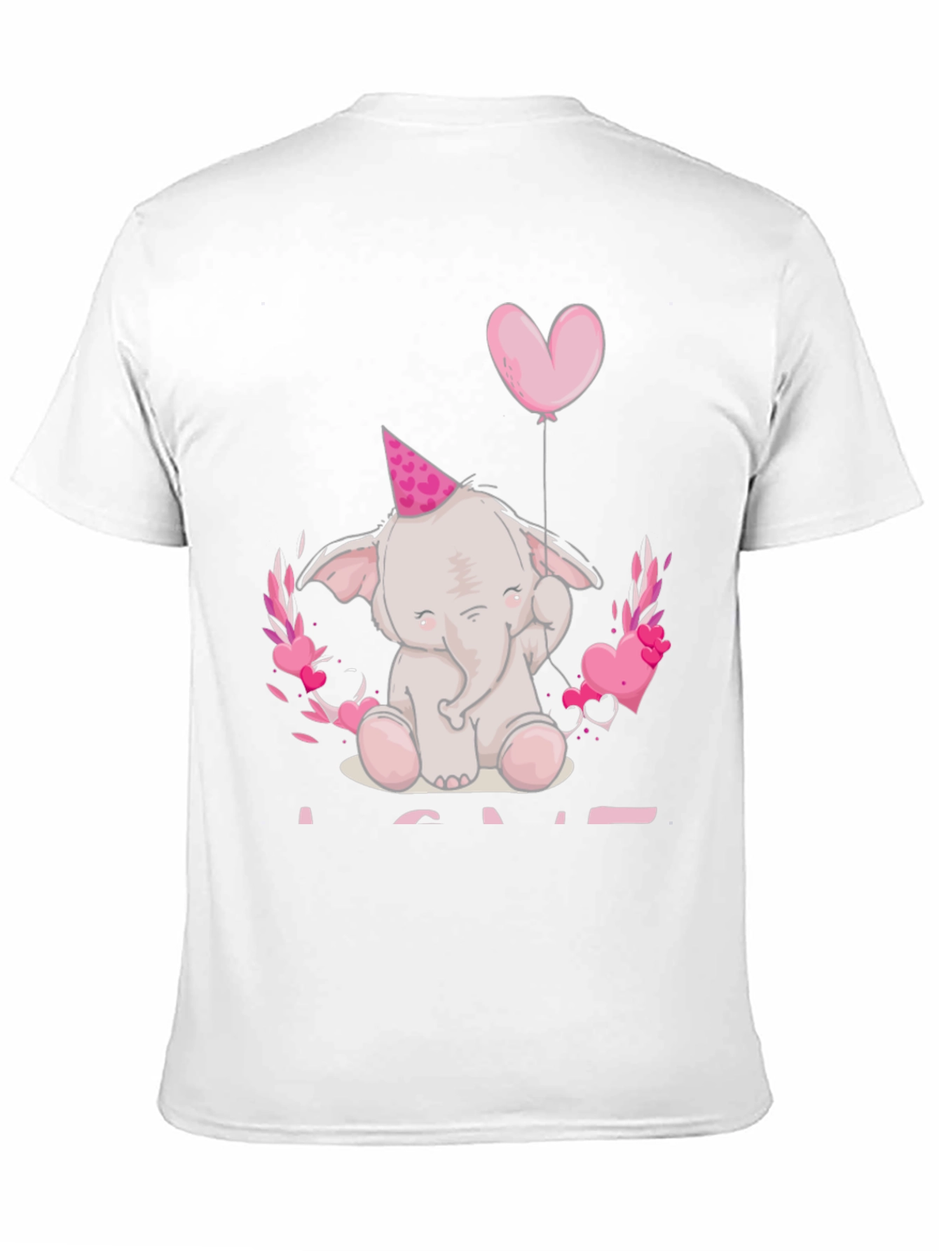 Black Cute Elephant Heart Balloon Graphic Tee view 11
