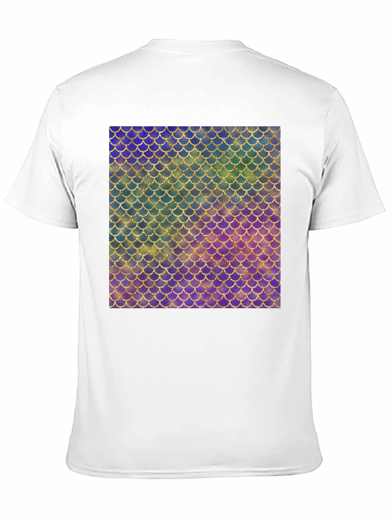 Black Iridescent Scale Pattern Black T-Shirt view 11