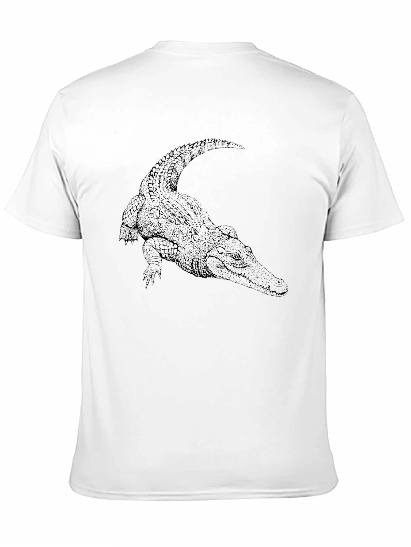 Black Cool Crocodile Graphic Tee - Black Cotton T-Shirt view 11