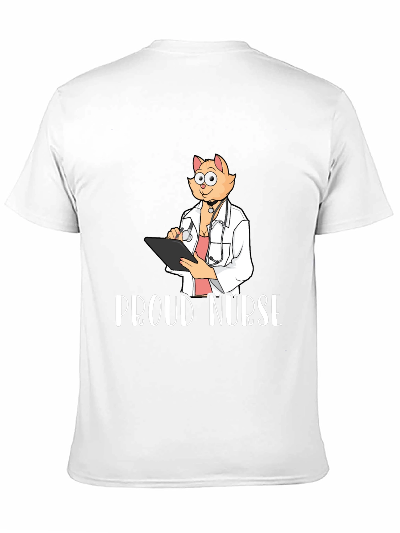 Black Proud Nurse Cat T-Shirt - Novelty Tee view 11