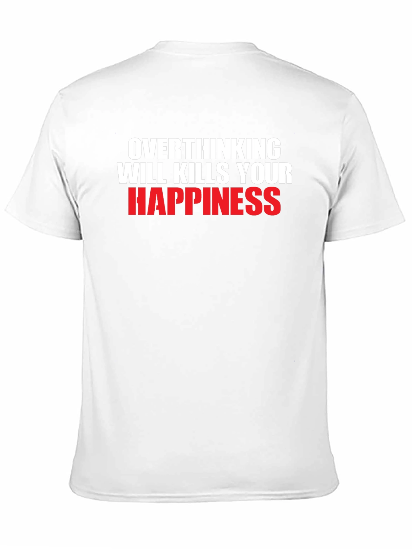 Black Overthinking Kills Happiness Graphic Tee - Black view 11