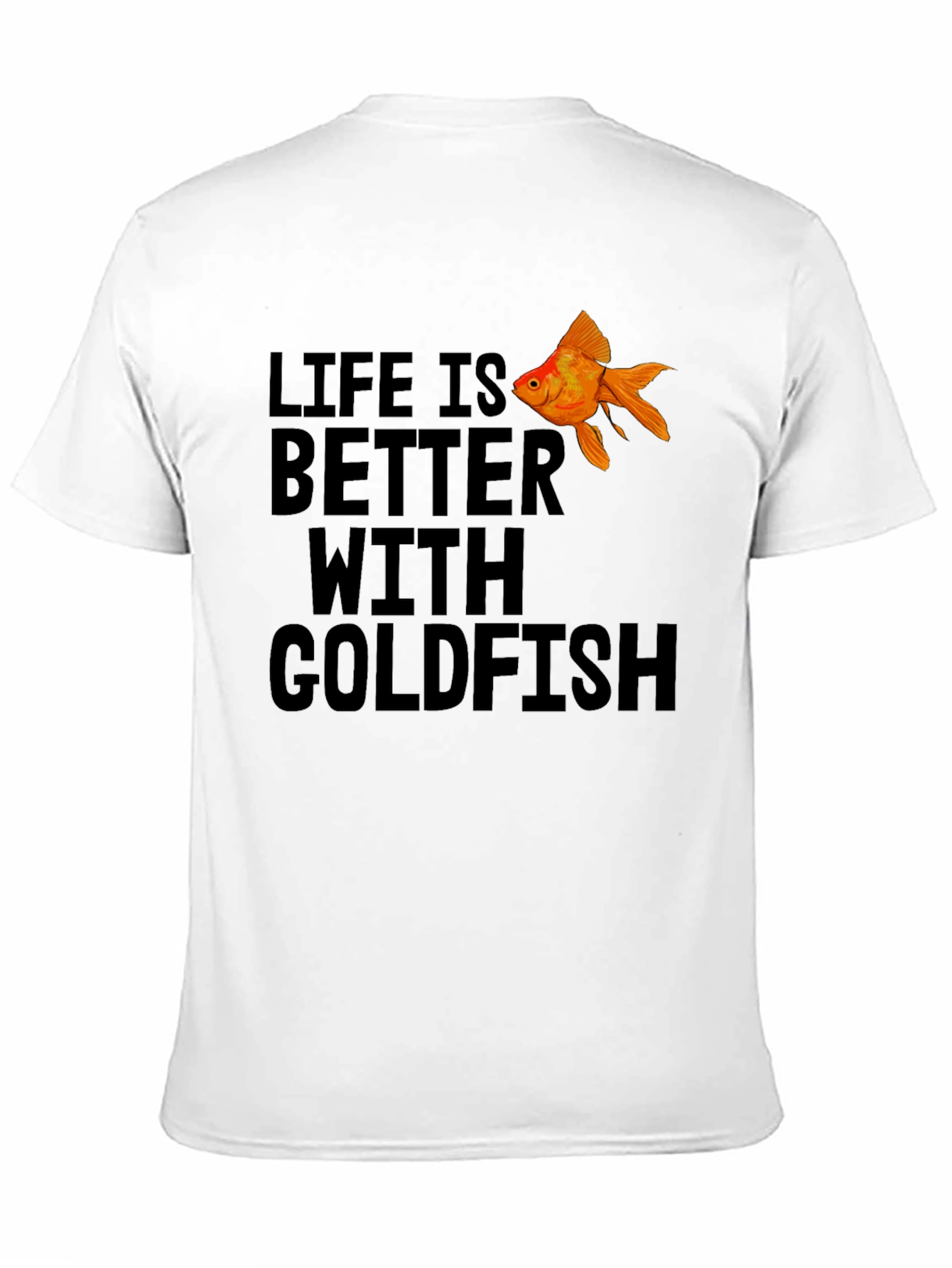 Black Life is Better With Goldfish Black T-Shirt view 11