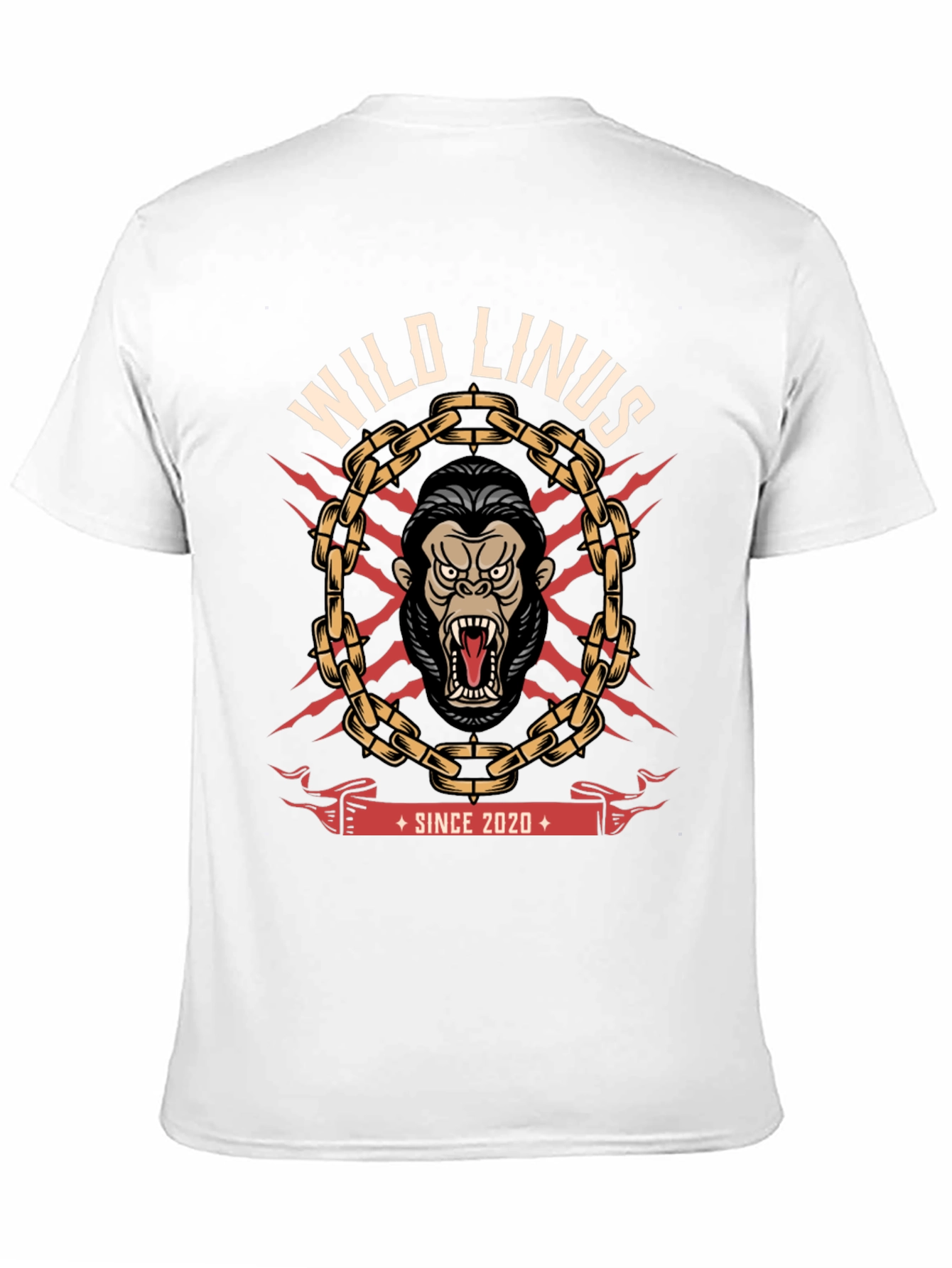 Black Wild Linus Graphic T-Shirt - Gorilla Design view 11