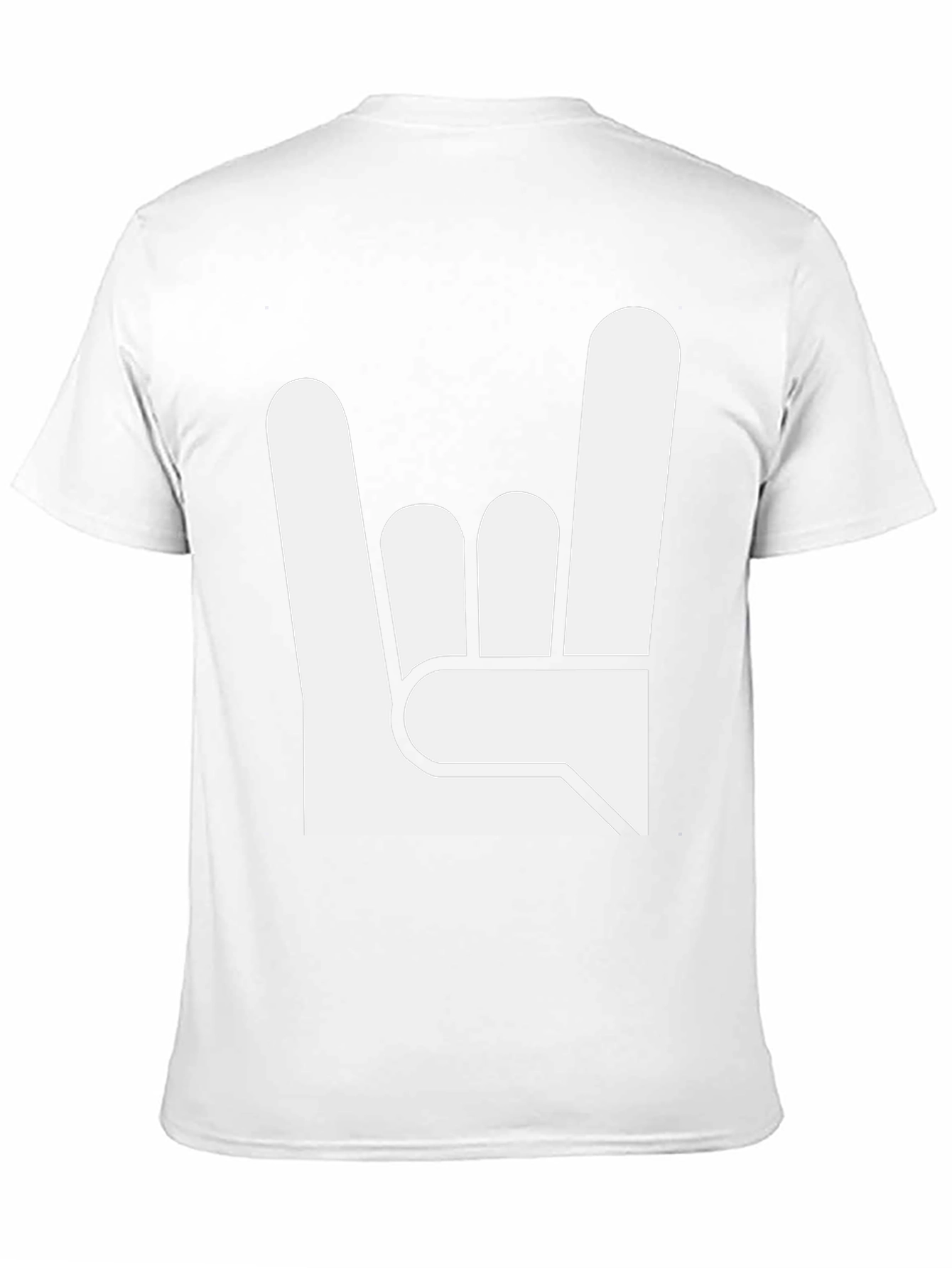 Black Rock On Hand Gesture Black T-Shirt view 11