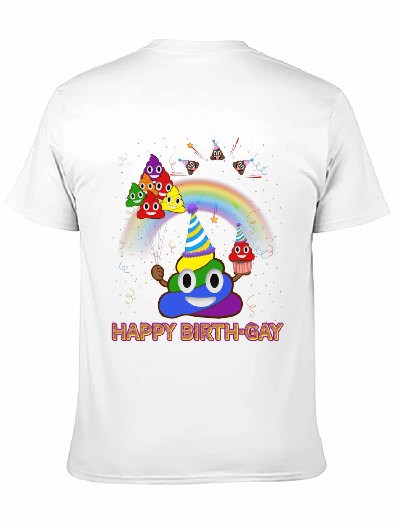 Black Happy Birth-gay T-Shirt Fun Colorful Graphic Tee view 11