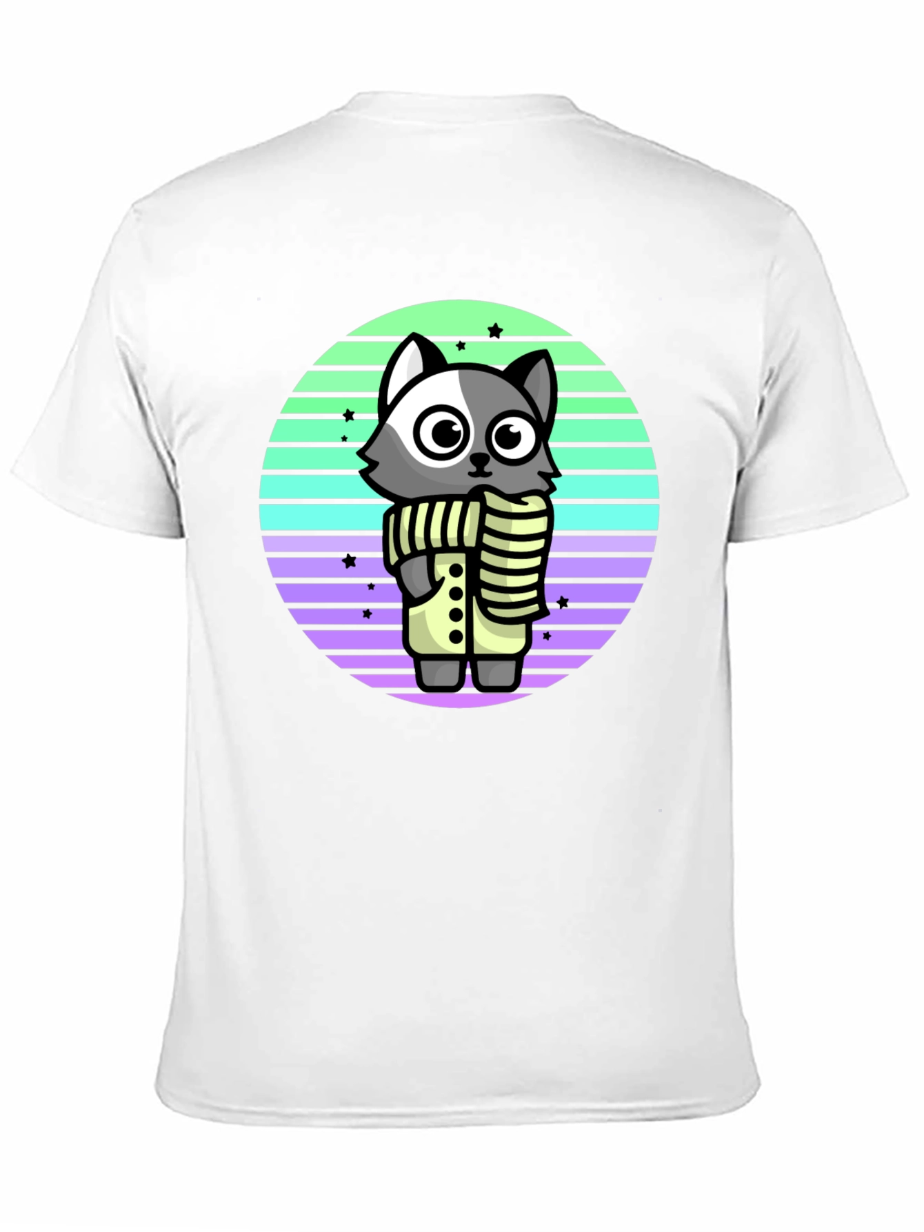Black Cute Raccoon T-Shirt - Retro Style view 11