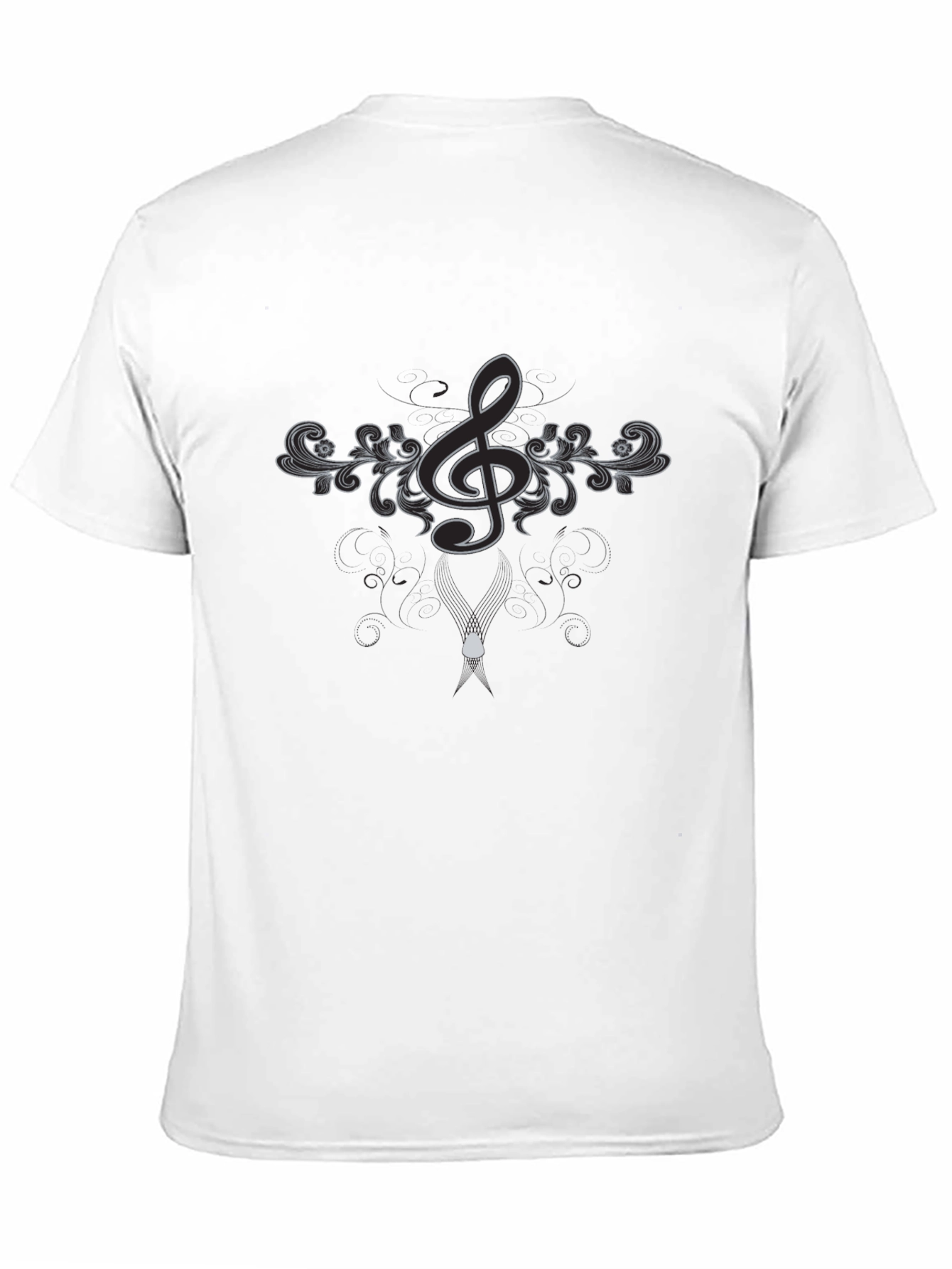 Black Elegant Music Note T-Shirt view 11