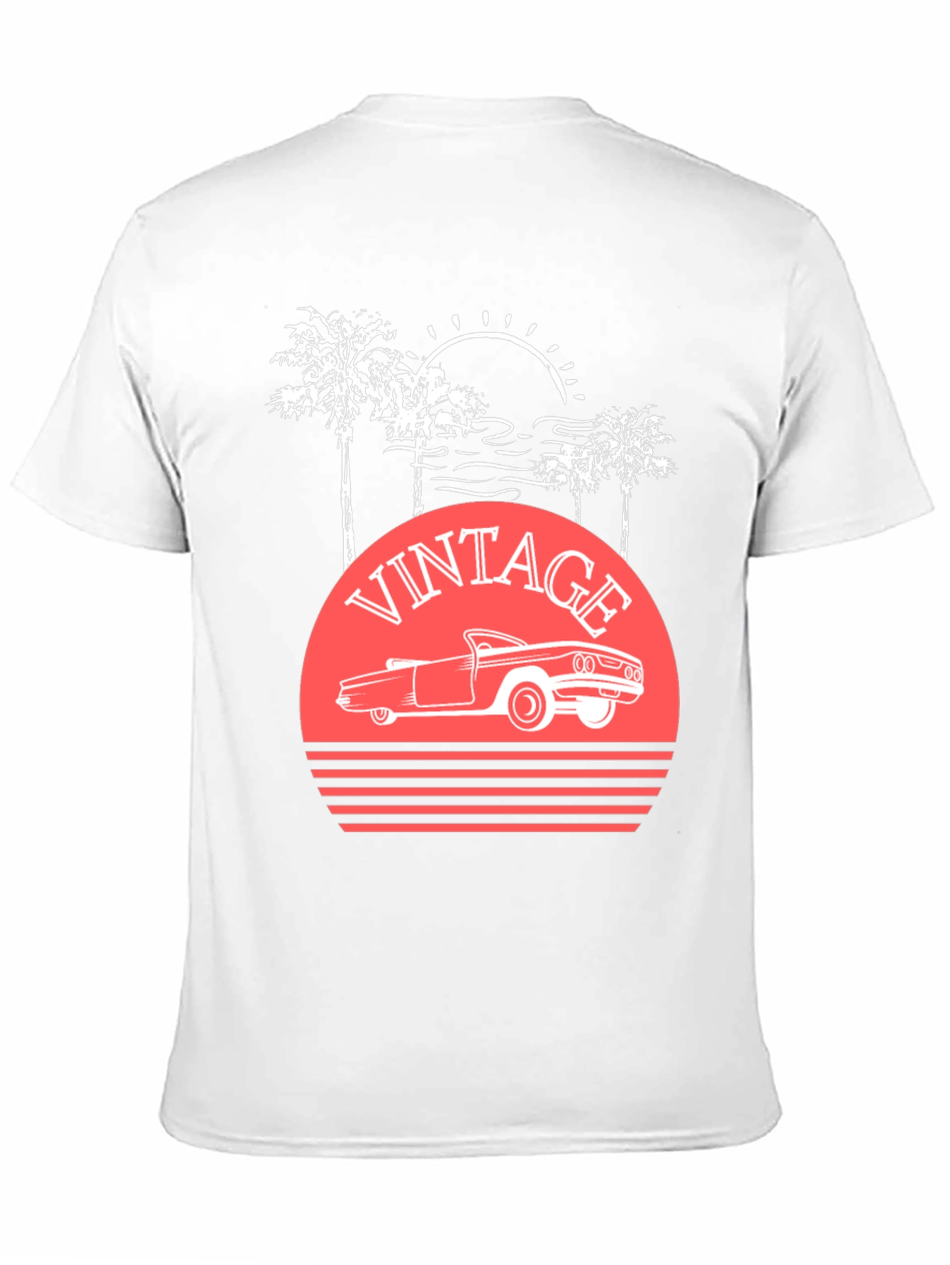 Black Vintage Car Sunset T-Shirt view 11