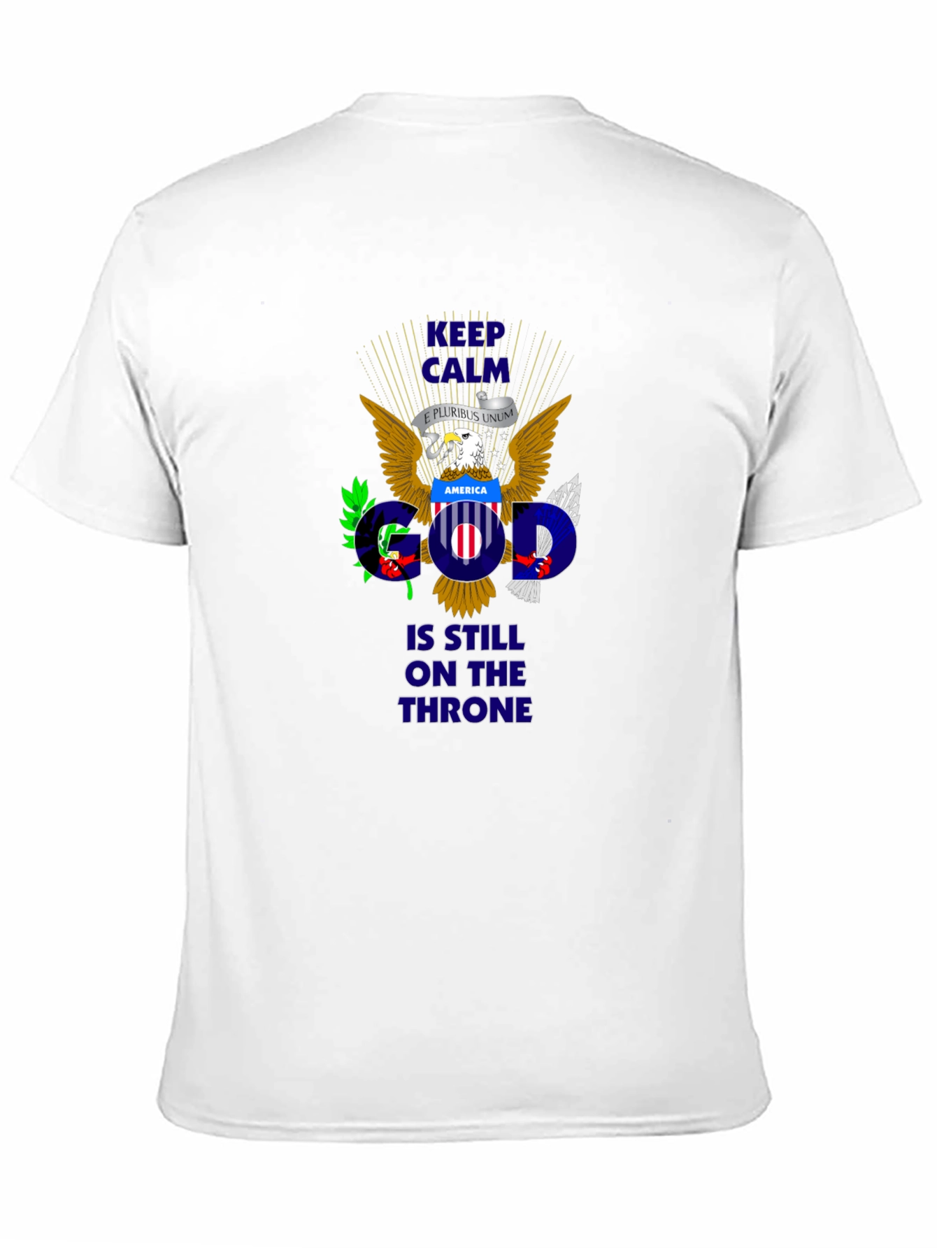 Black Keep Calm God On Throne Patriotic T-Shirt view 11