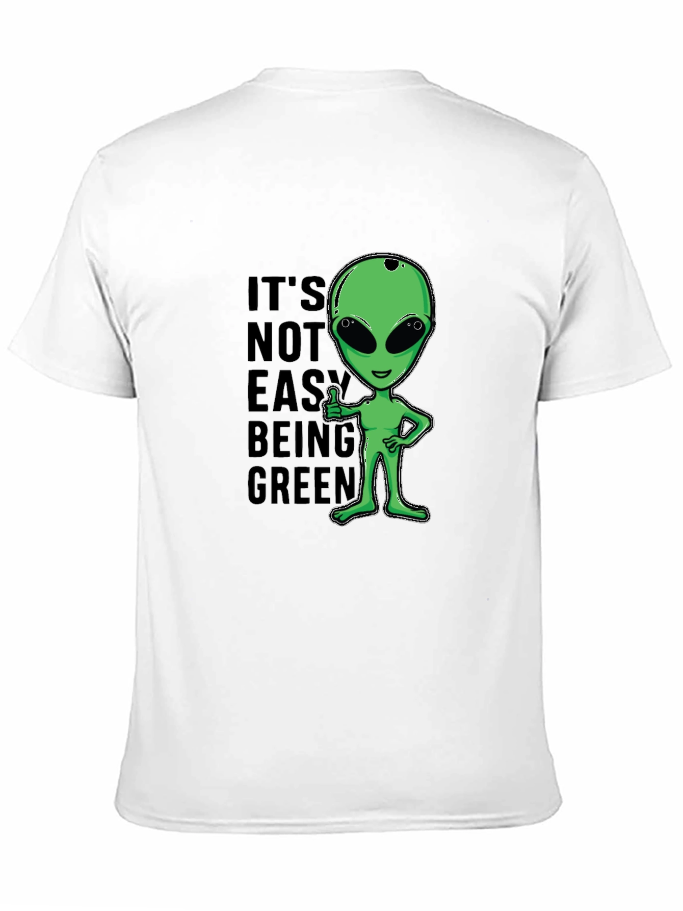 Black It's Not Easy Being Green Alien Graphic T-Shirt view 11