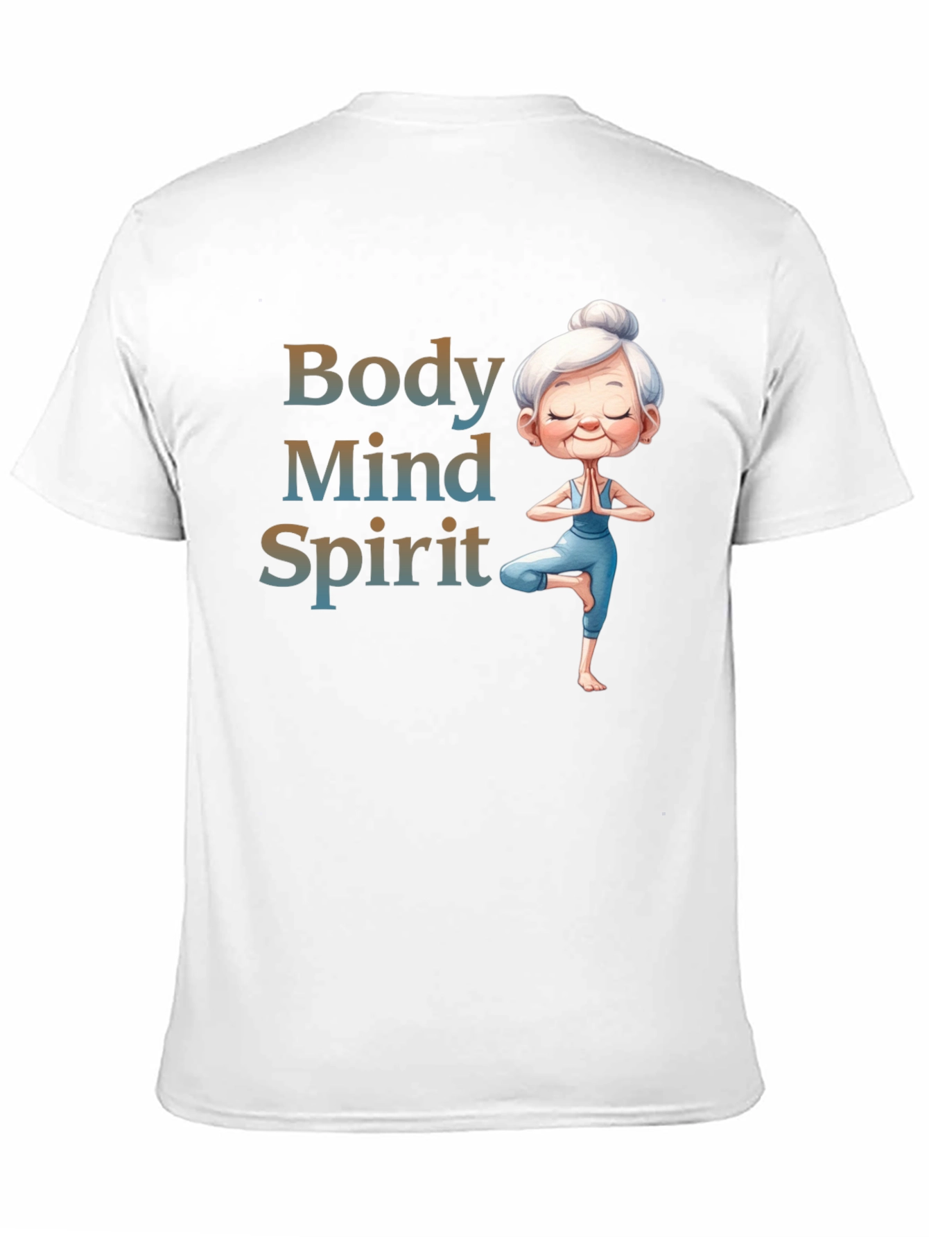 Black Body Mind Spirit Yoga T-Shirt - Zen Granny Tee view 11
