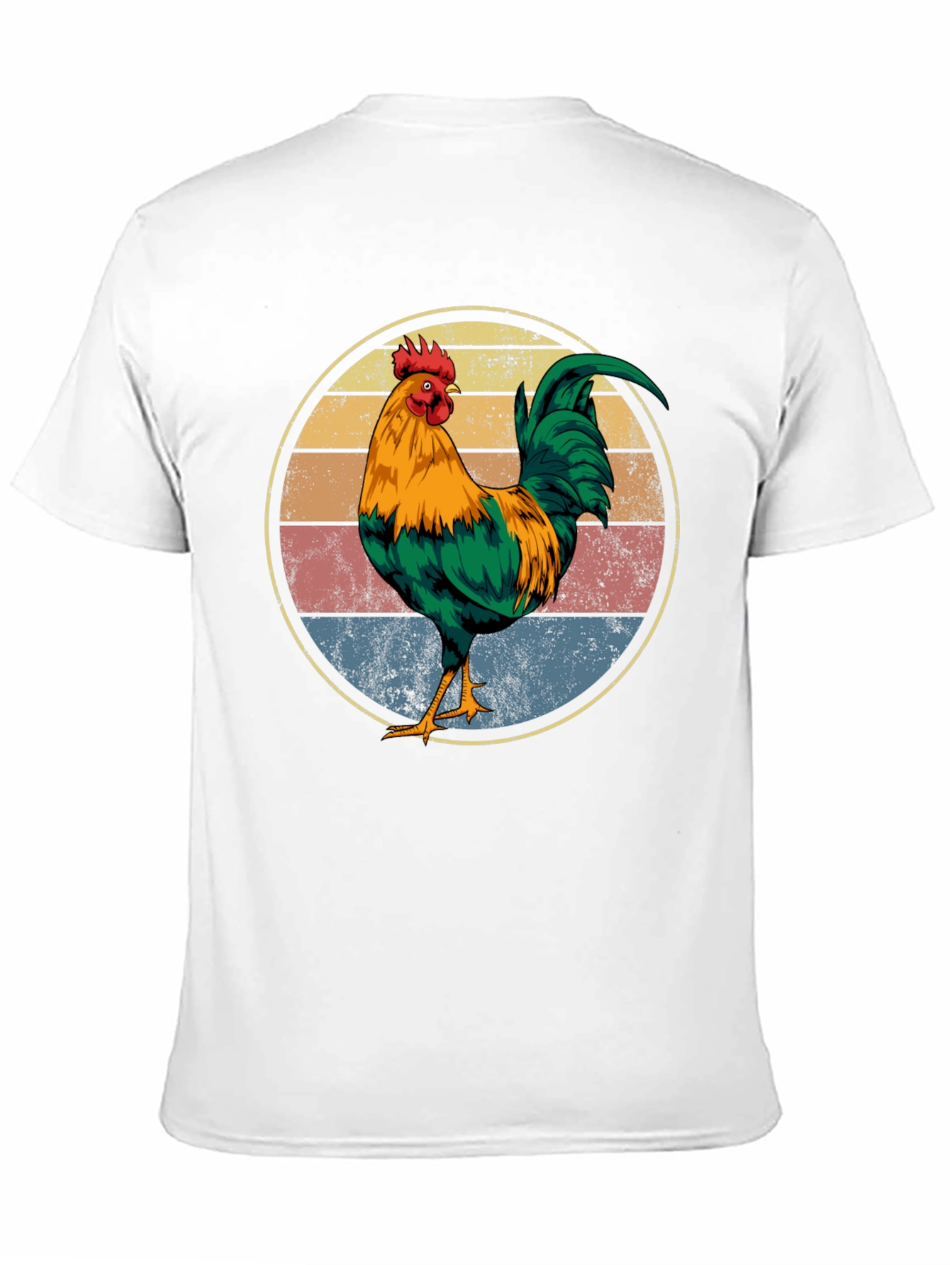 Black Retro Rooster Graphic Tee - Vintage Chicken Shirt view 11