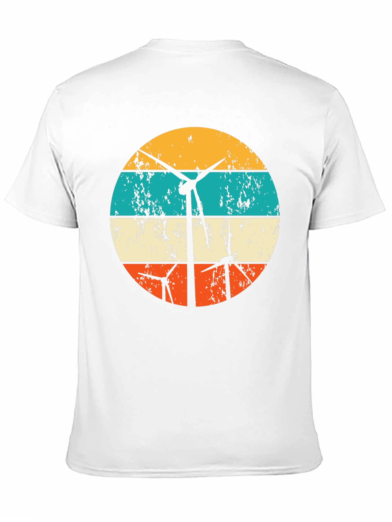 Black Retro Wind Turbine Graphic Tee - Black view 11