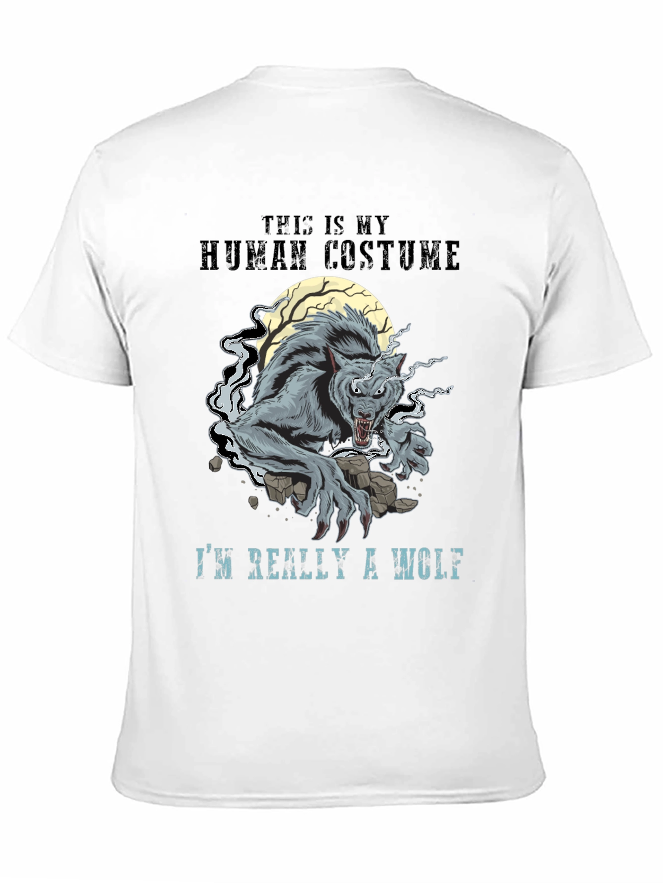 Black Human Costume Werewolf Graphic T-Shirt view 11