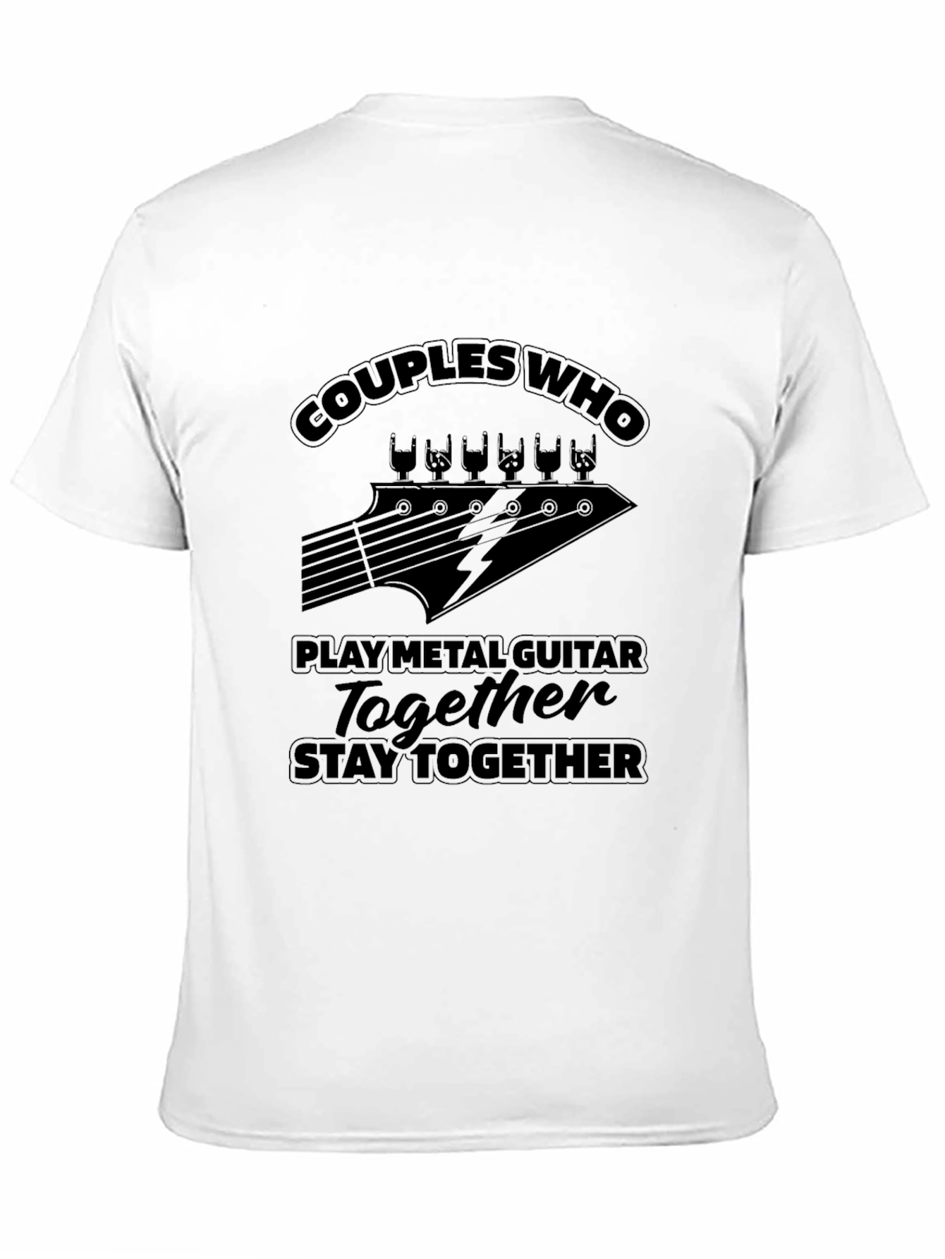 Black Couples Who Play Metal Guitar T-Shirt view 11