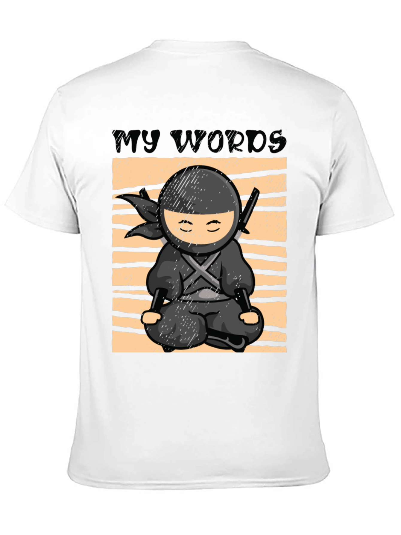 Black Zen Ninja T-Shirt - My Words Matter Meditation Tee view 11