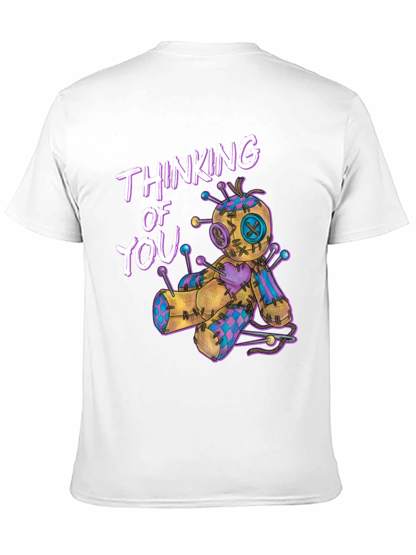 Black Thinking of You Voodoo Doll T-Shirt view 11
