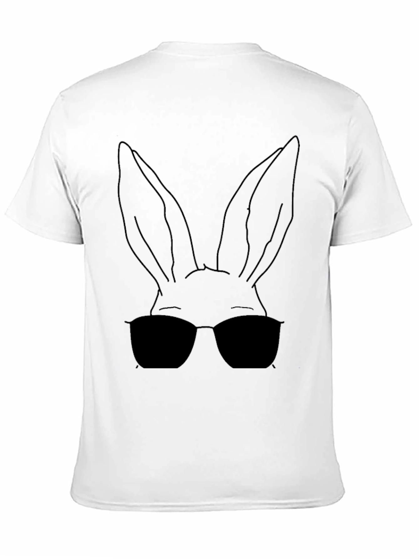 Black Cool Bunny T-Shirt - Black Cotton Tee view 11
