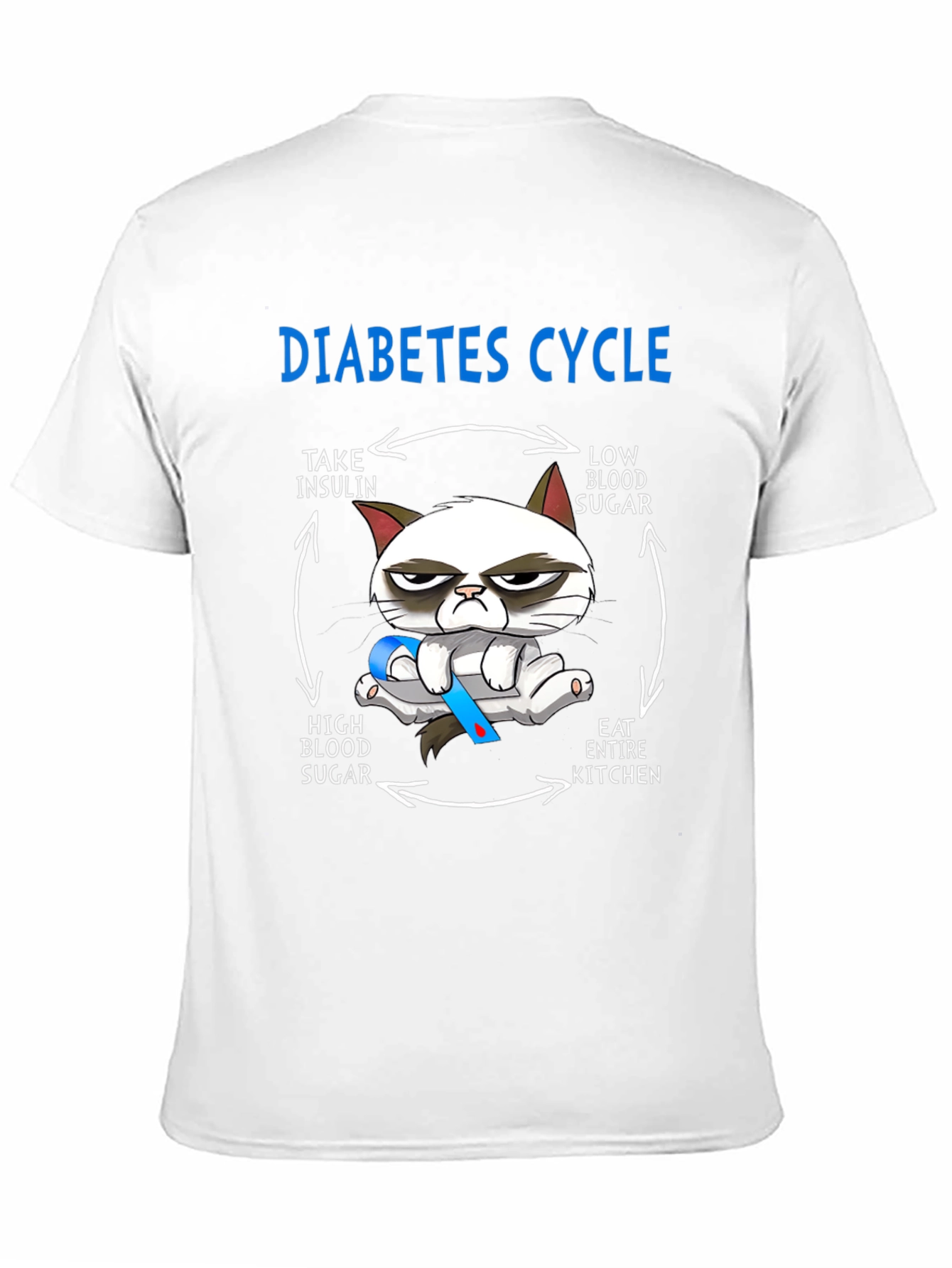Black Diabetes Cycle Grumpy Cat T-Shirt  view 11