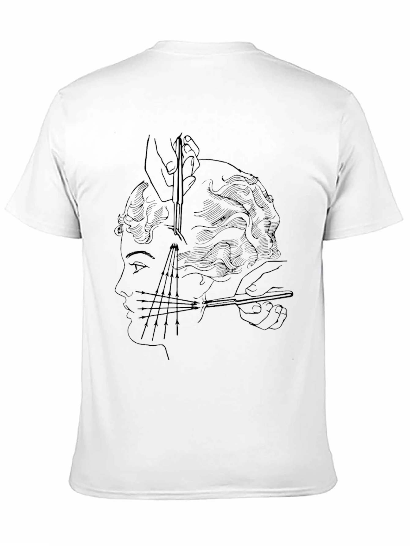 Black Surreal Haircut T-Shirt - Edgy Graphic Tee view 11