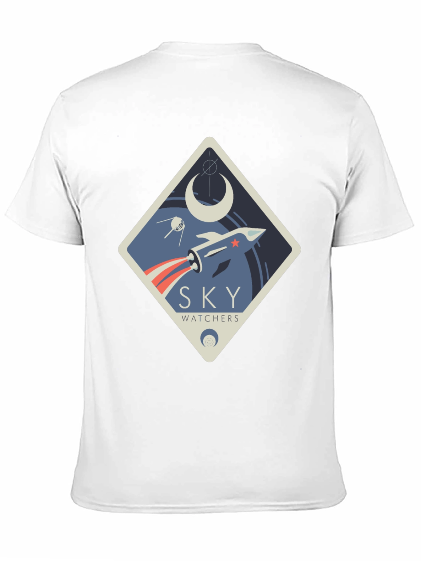 Black Sky Watchers Graphic Tee - Space Rocket Design view 11