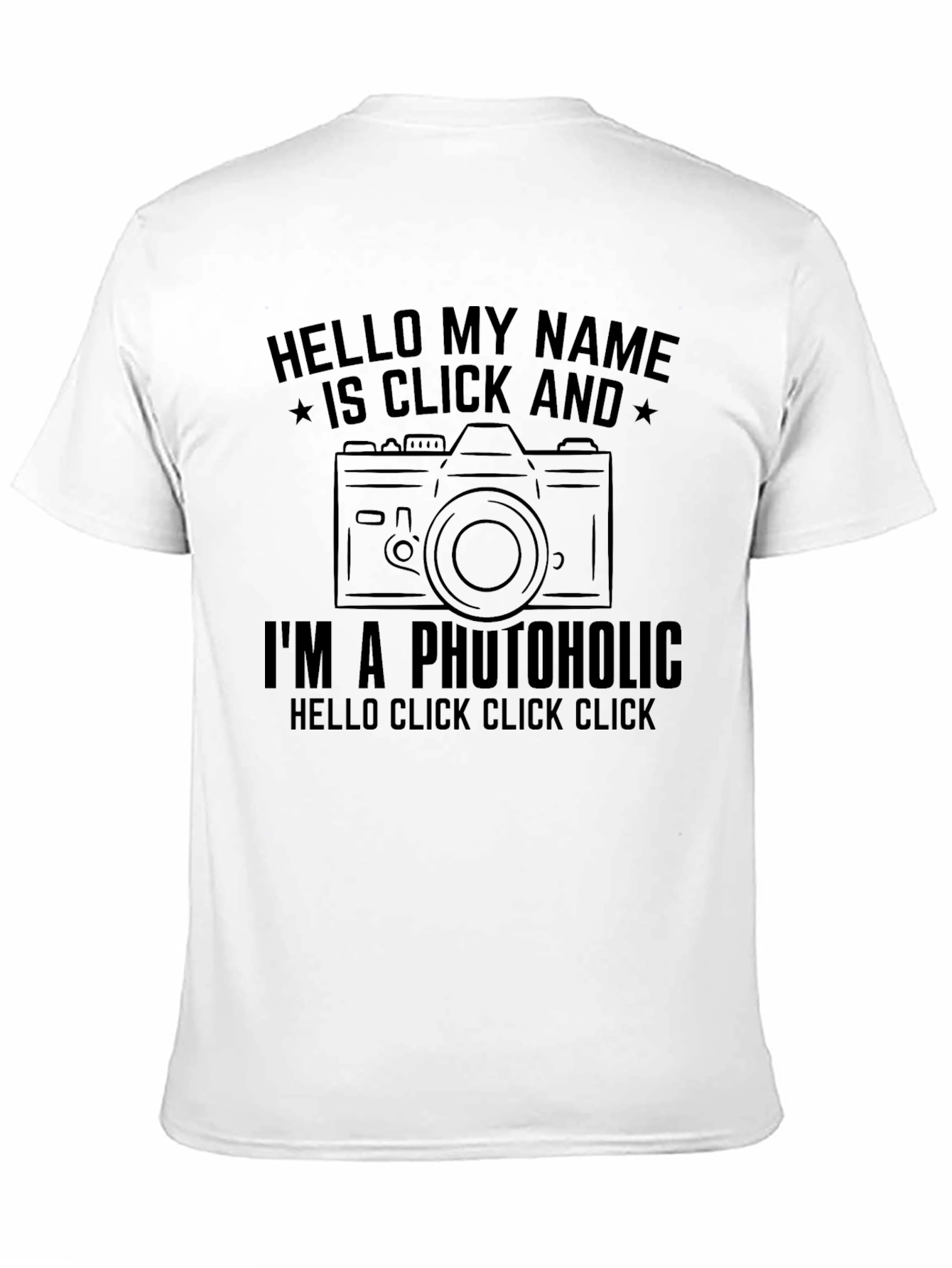 Black Photoholic Camera Graphic Tee - Black Cotton T-Shirt view 11