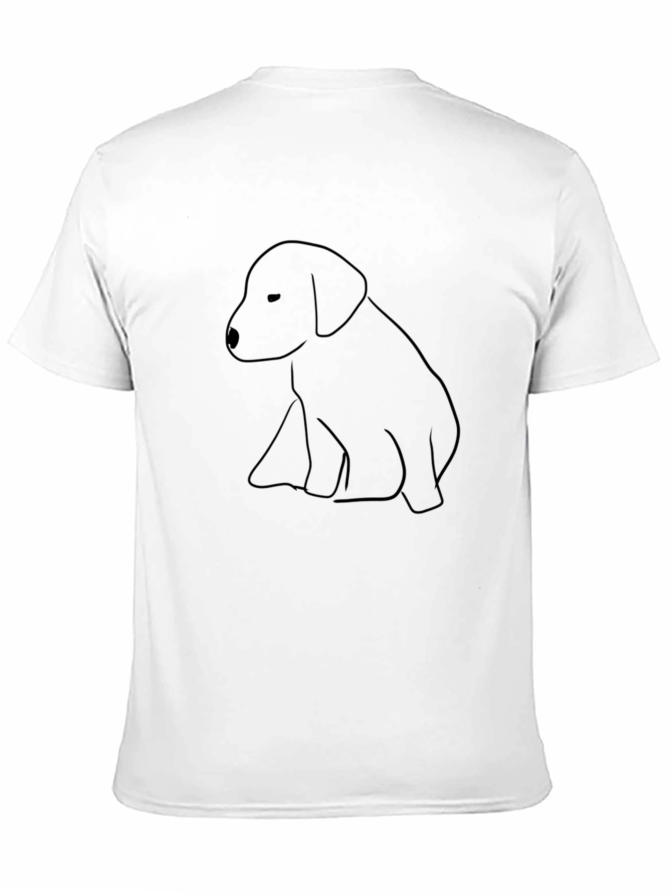 Black Minimalist Dog Graphic Black T-Shirt view 11