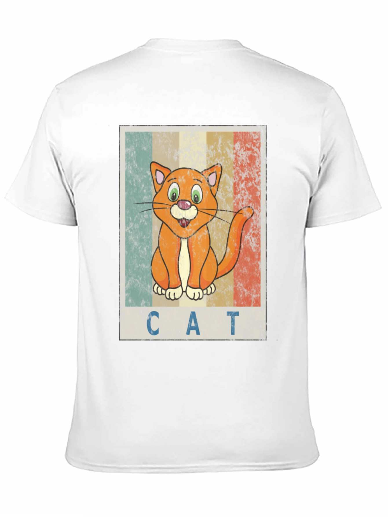 Black Retro Cartoon Cat Graphic T-Shirt view 11